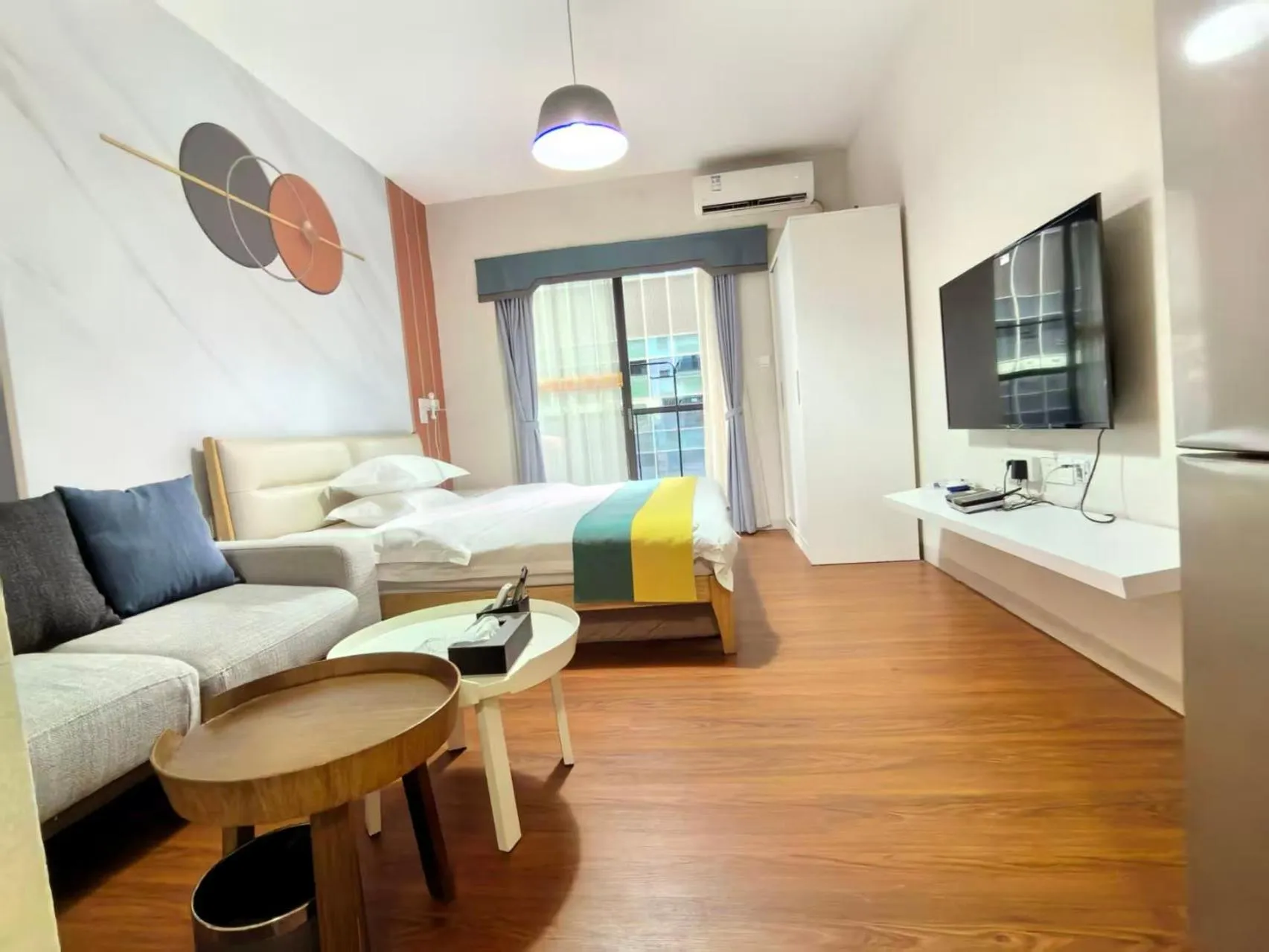 Bed in Meiru Apartment Hotel Guangzhou Bolin Apartment