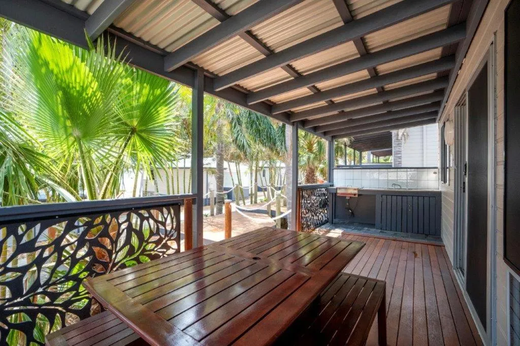 BBQ facilities in Surf Beach Holiday Park