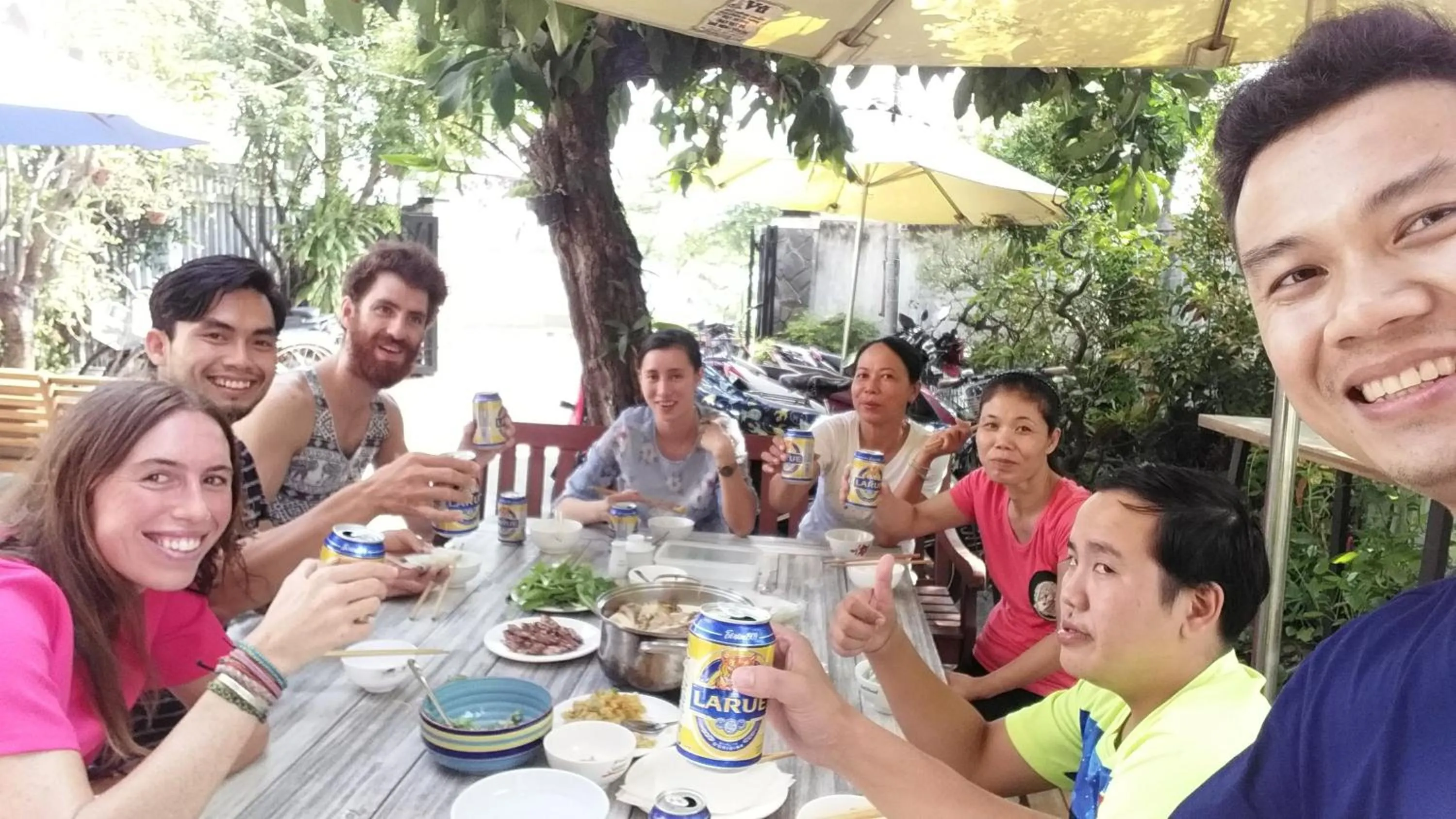group of guests in B'Lan Riverside Villa