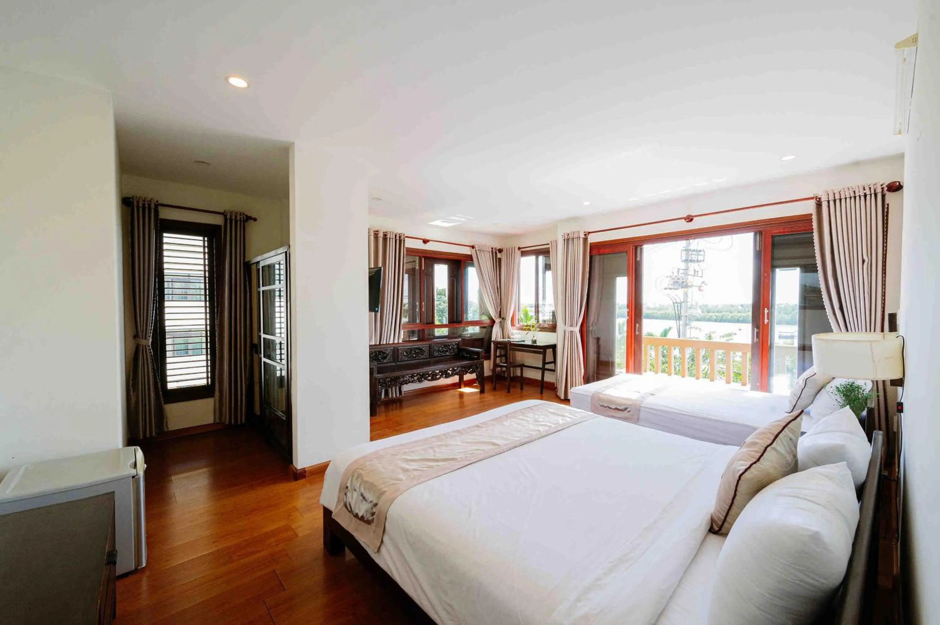Balcony/Terrace, Bed in B'Lan Riverside Villa