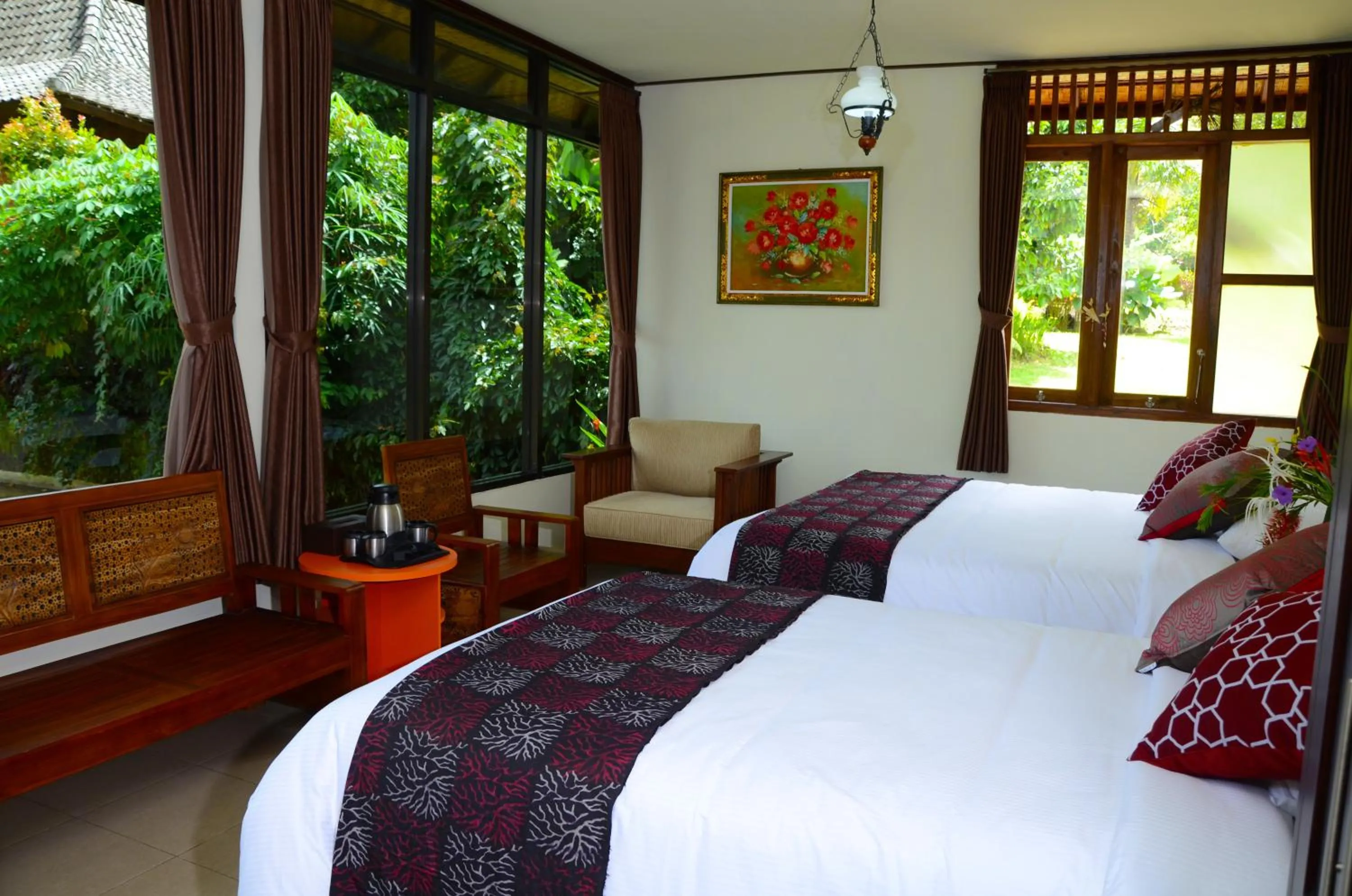 Decorative detail, Bed in Amartya Puri Green Cottages