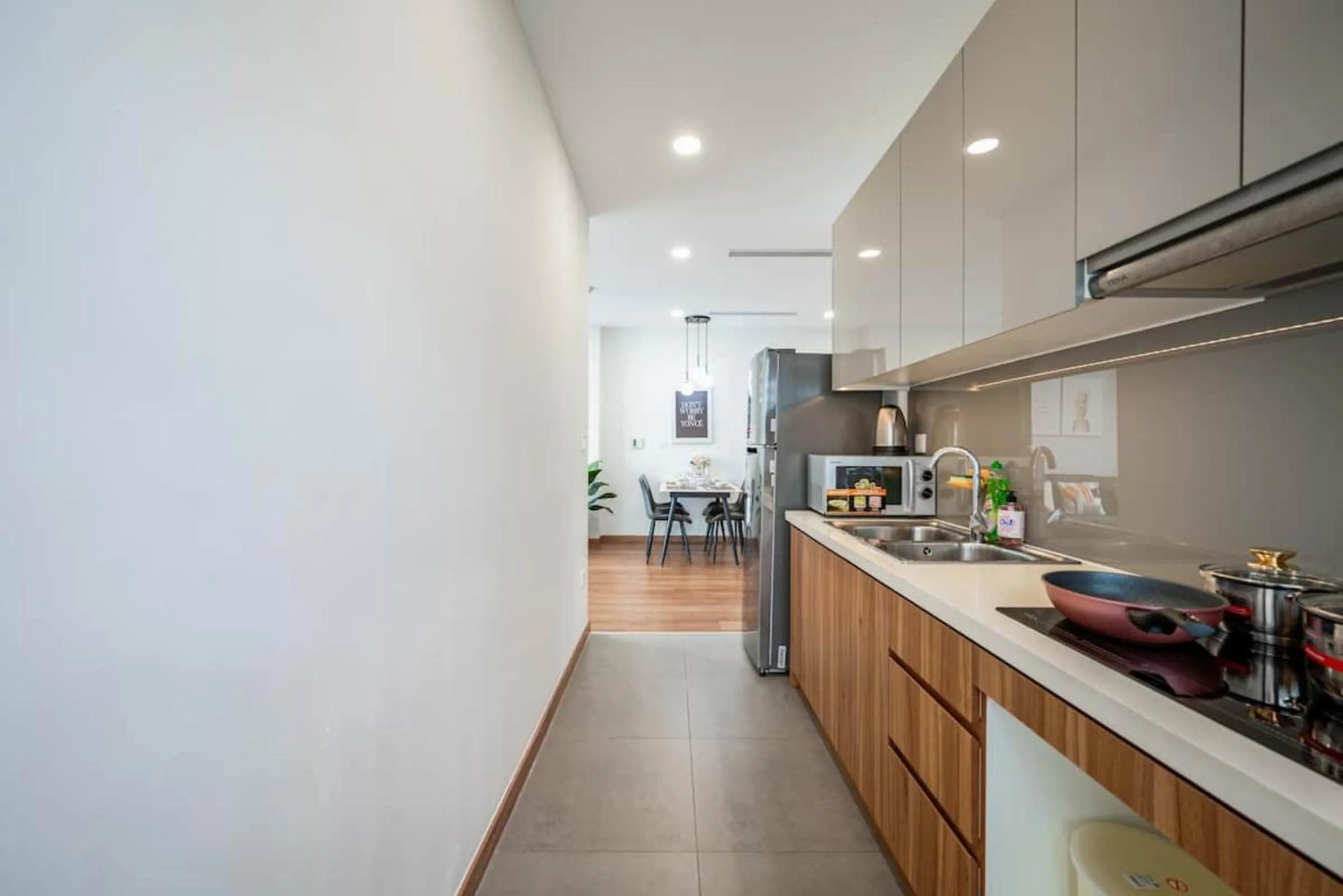 Kitchen or kitchenette in Eco Green Saigon - Free Gym & Netflix & Pool