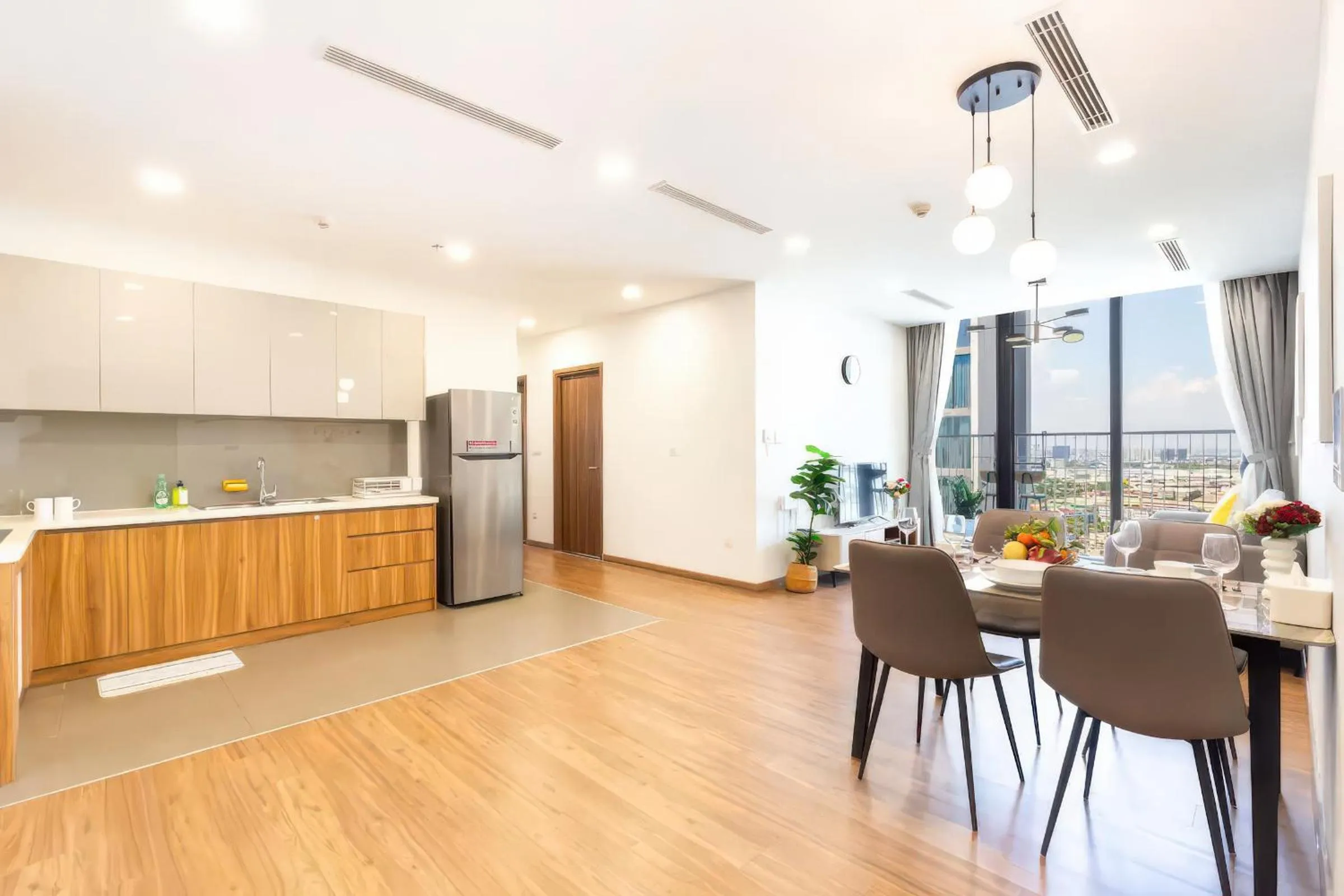 Kitchen or kitchenette in Eco Green Saigon - Free Gym & Netflix & Pool