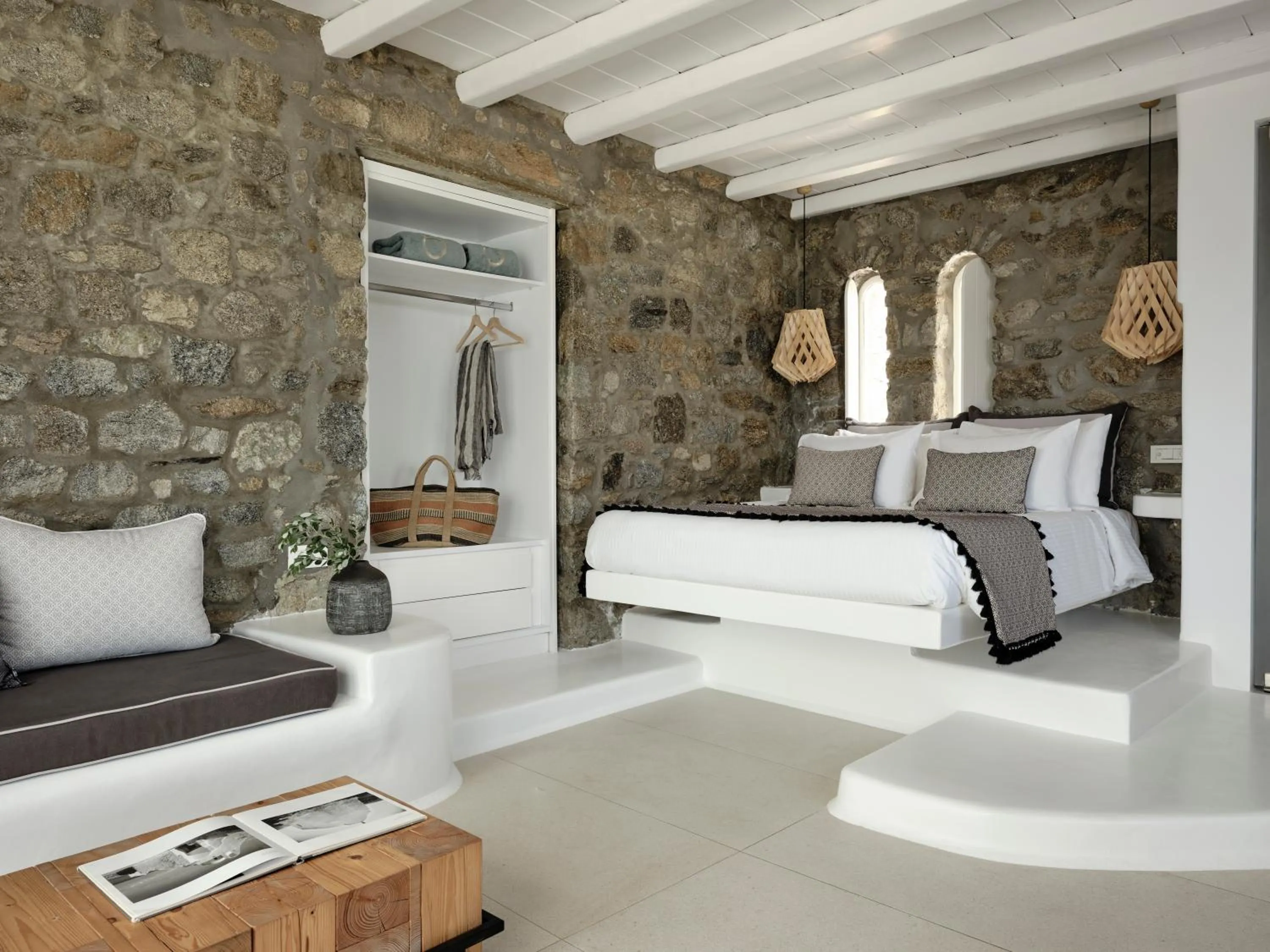 Bedroom, Bed in Mykonos No5 Luxury Suites & Villas