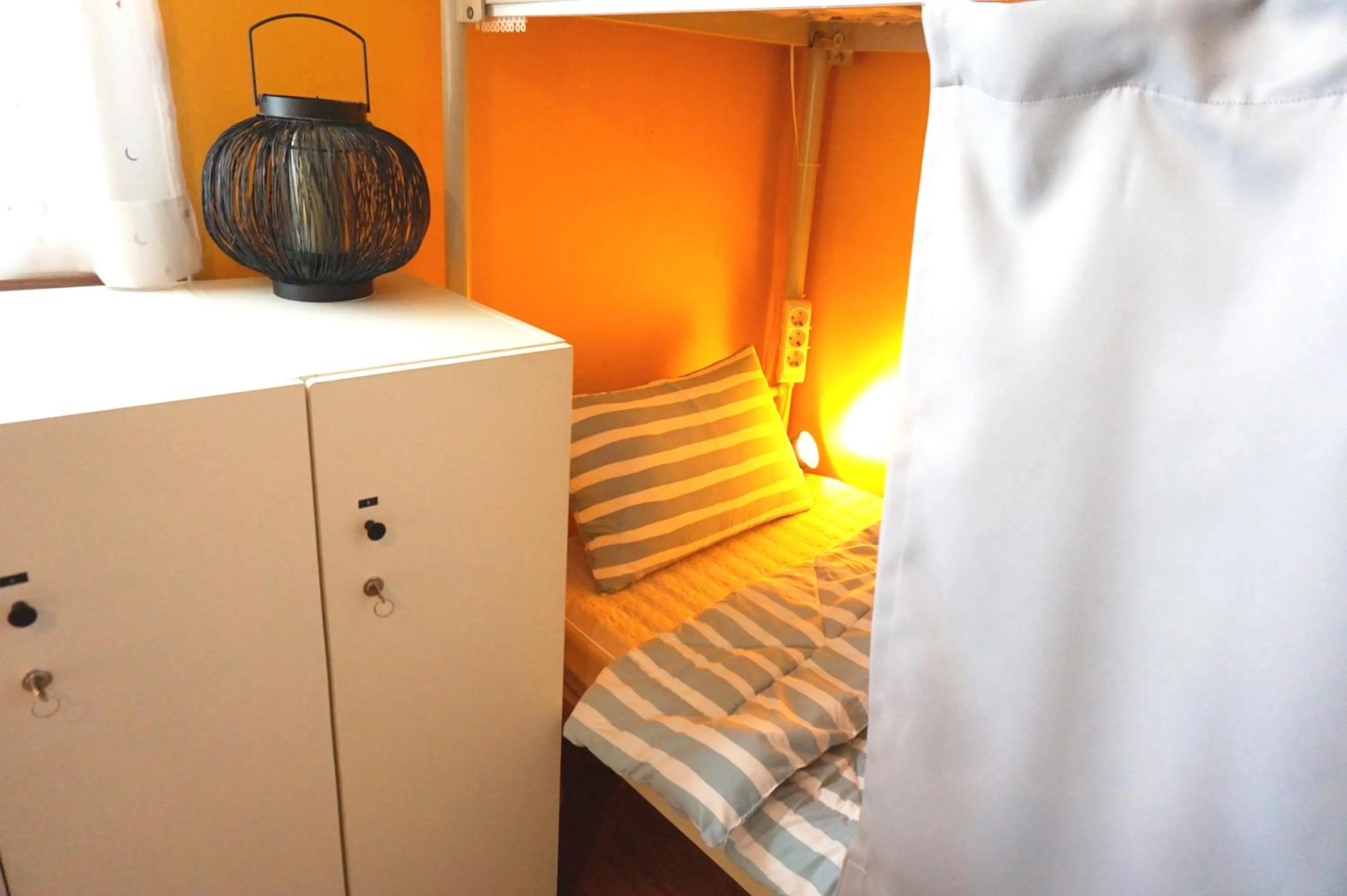 Decorative detail, Bed in The One Hostel Hongdae in Seoul - Foreigner Only