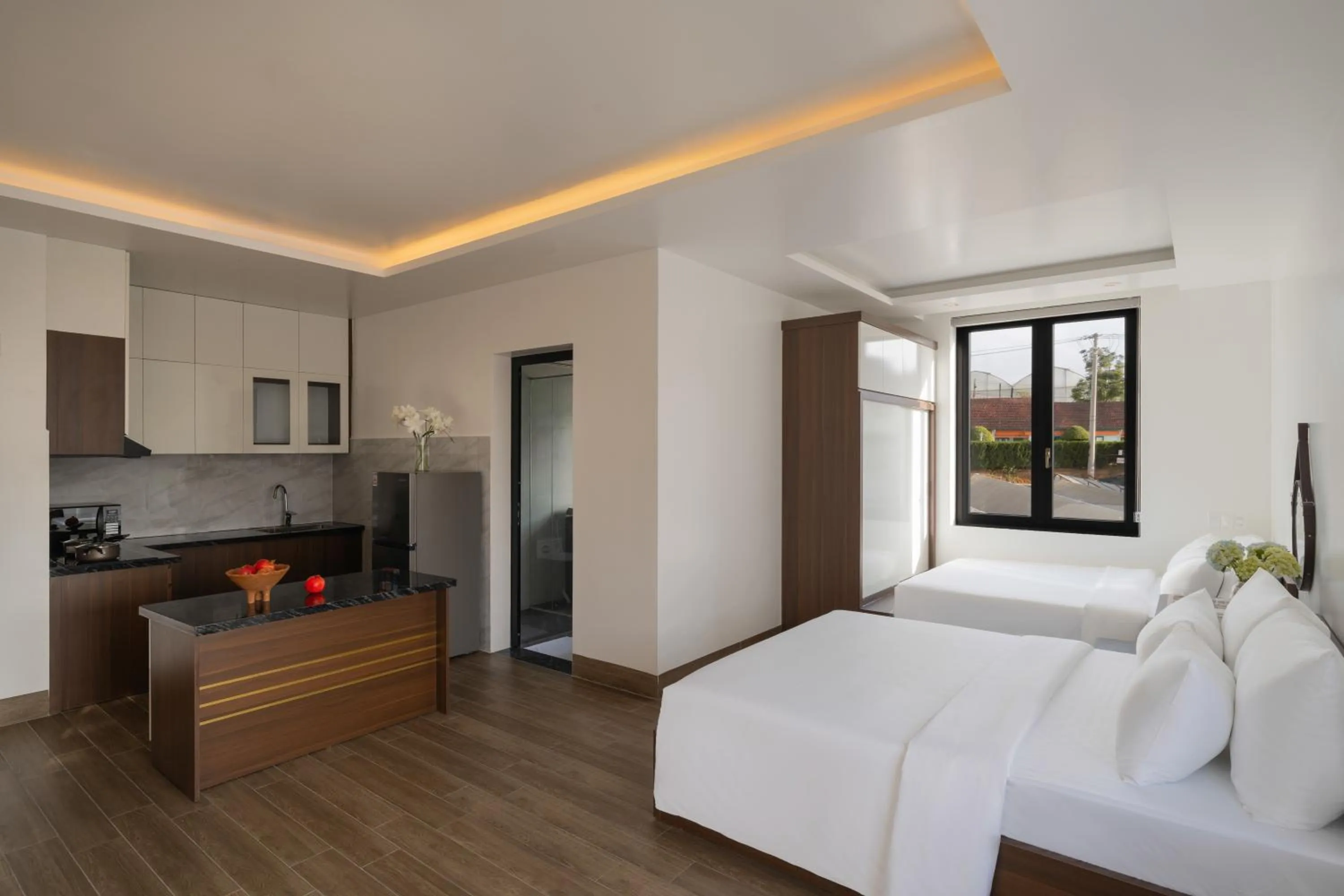 Patio, Bed in Anteaus Hotel Đà Lạt