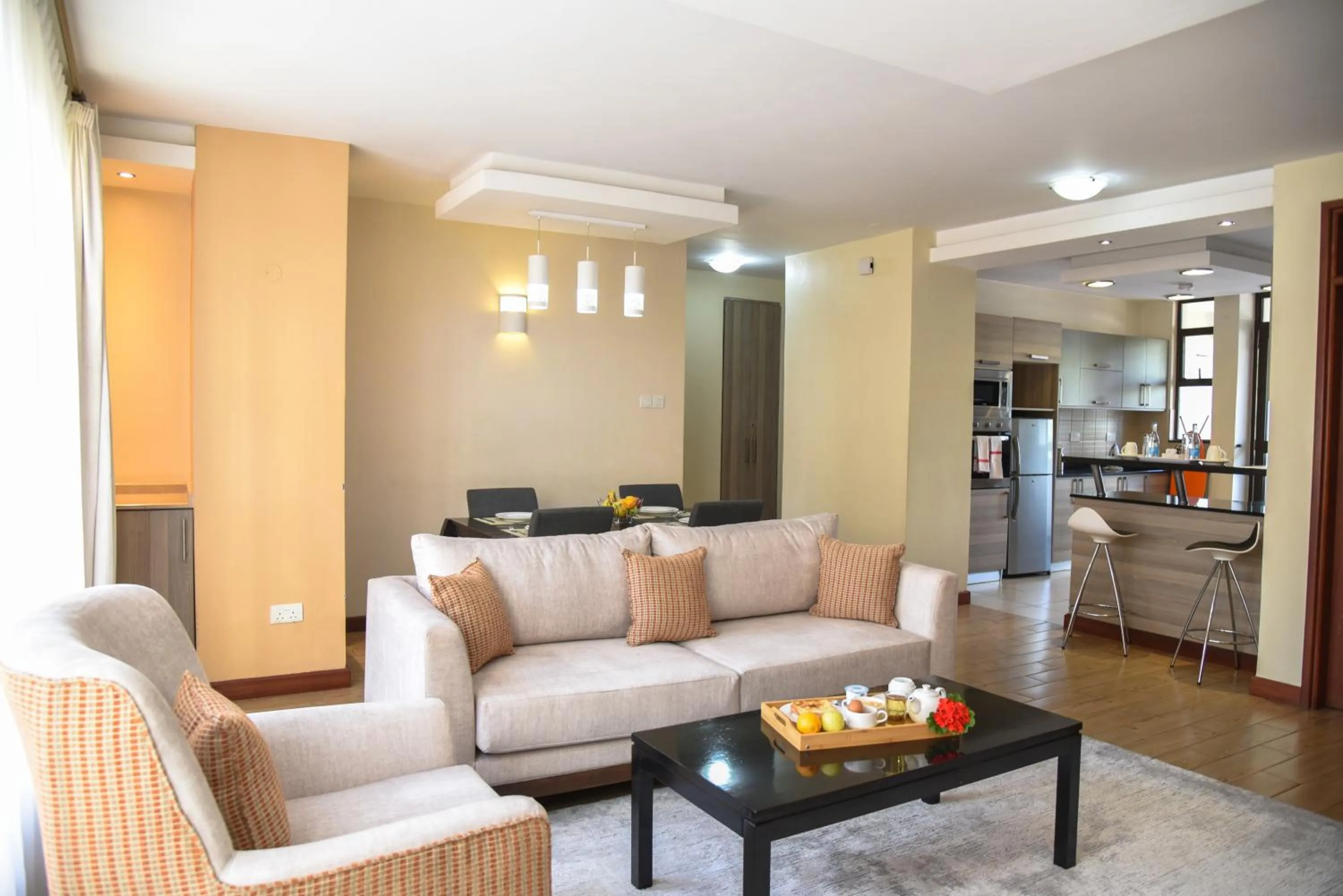 Seating area in Fedha Residences by Trianum