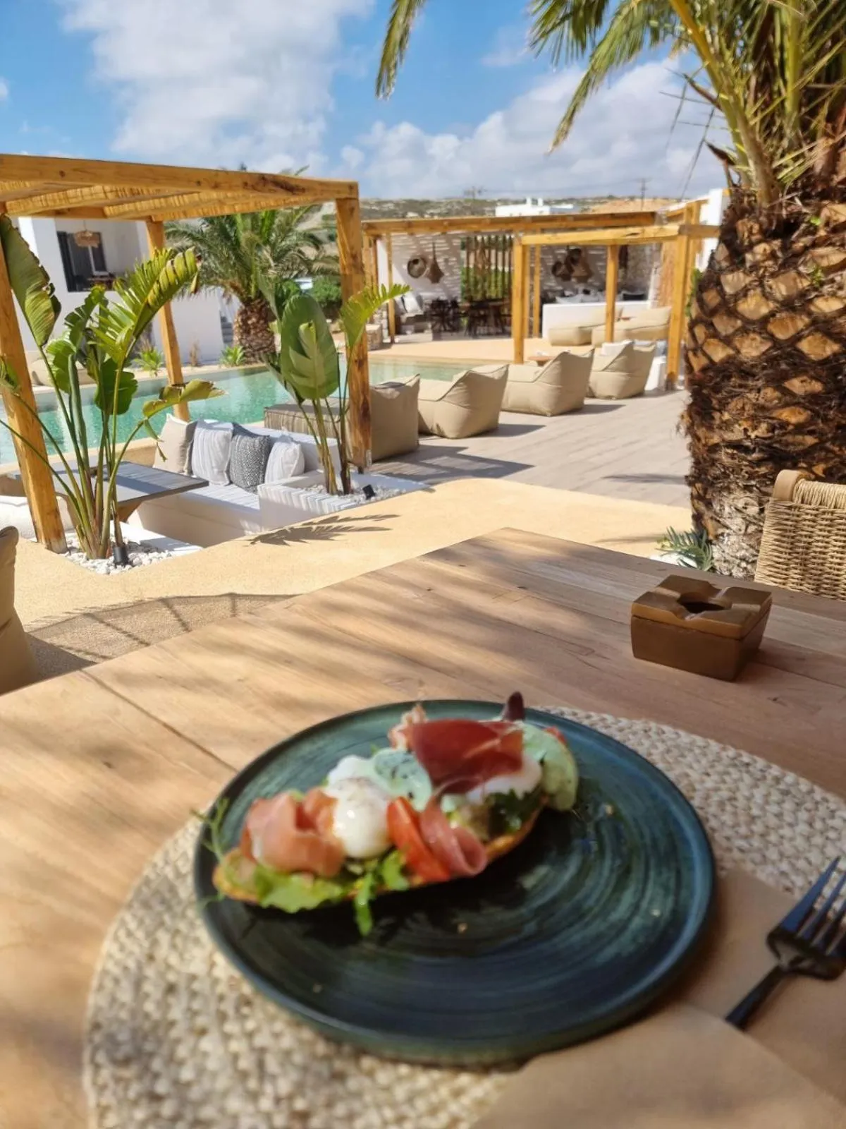 Pool view in Kosmitis Suites & Villas