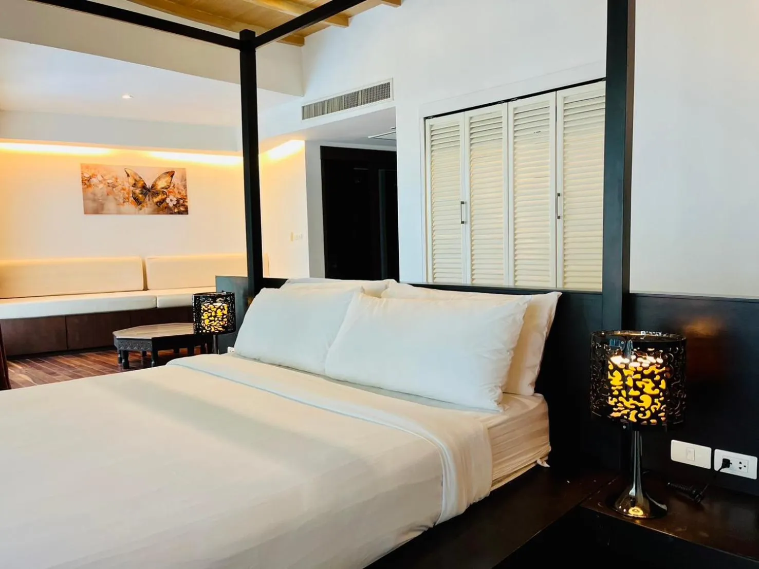 Bedroom, Bed in Amatapura Beachfront Villa 15, SHA Certified