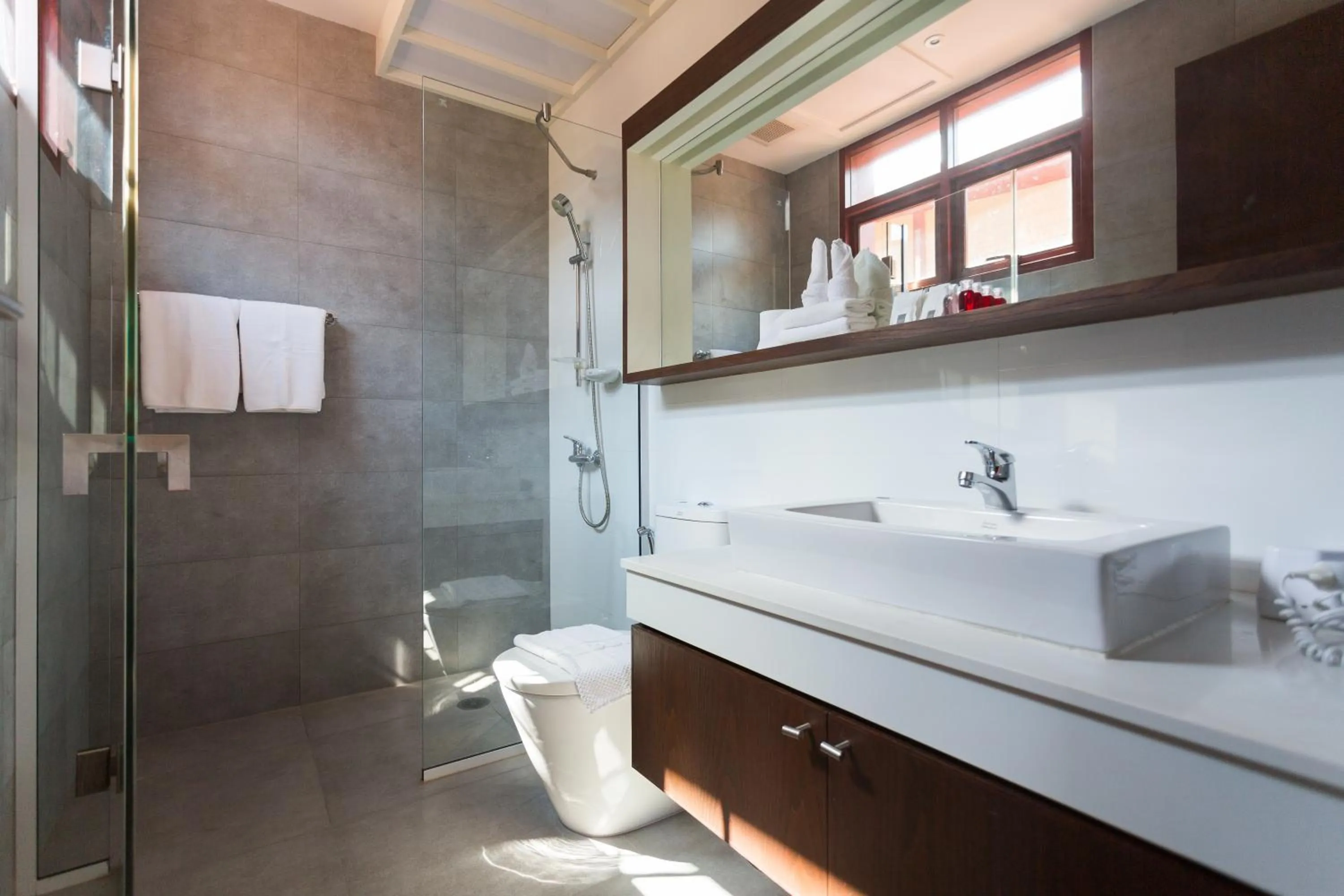 Bathroom in Amatapura Beachfront Villa 15, SHA Certified