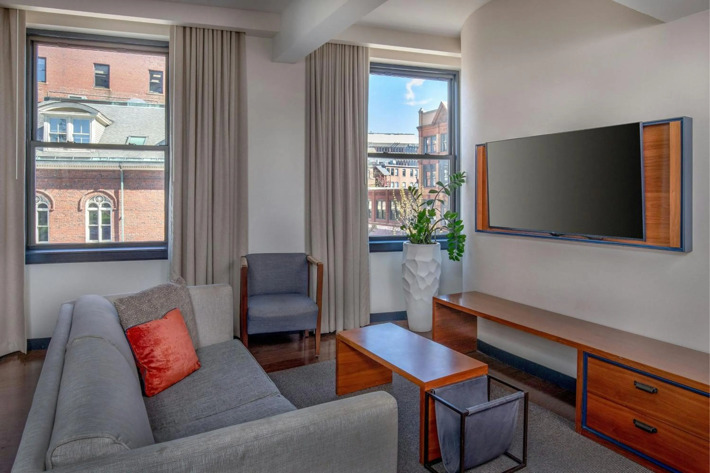 Living room in The Press Hotel, Autograph Collection