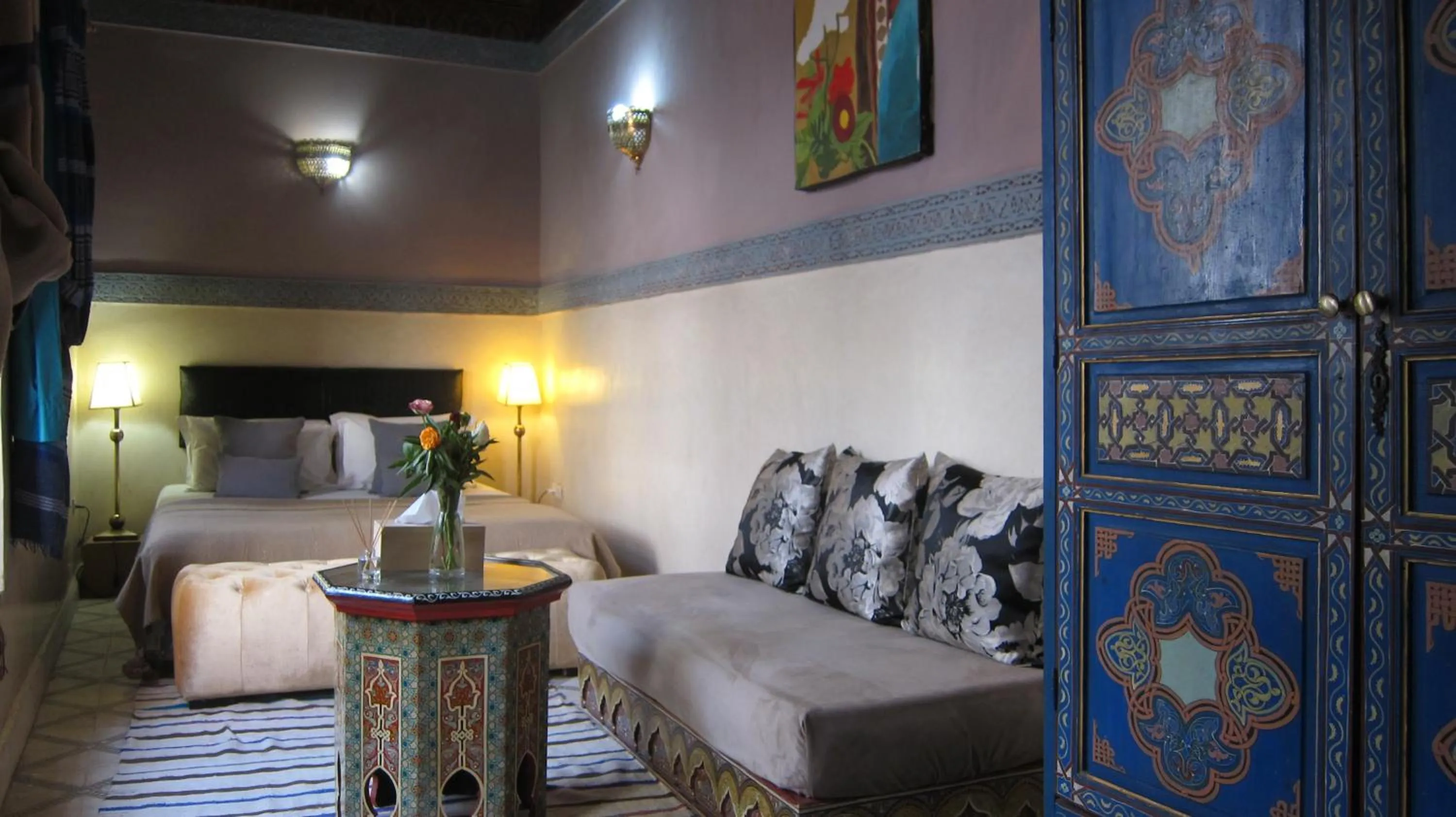 Seating area, Bed in Riad Maizie