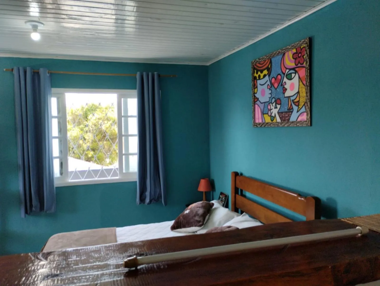 View (from property/room), Bed in Pousada Cantinho da Mi & Teco