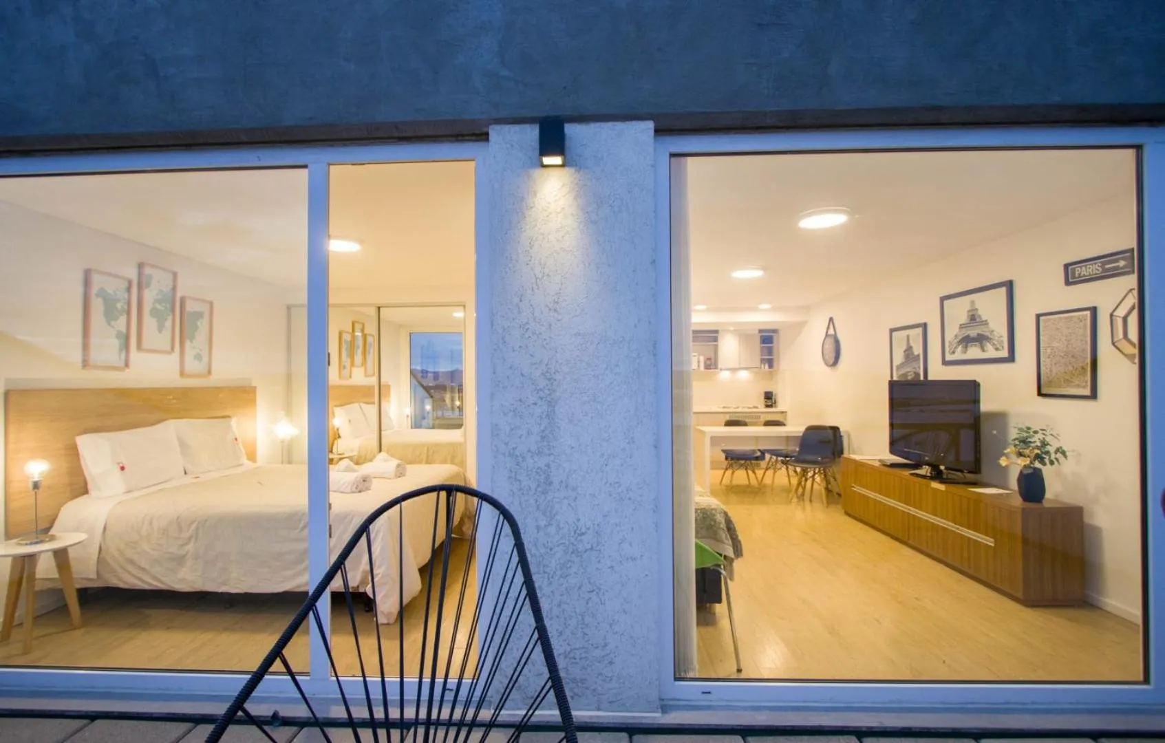 Living room, Bed in Pacifico Apartamentos