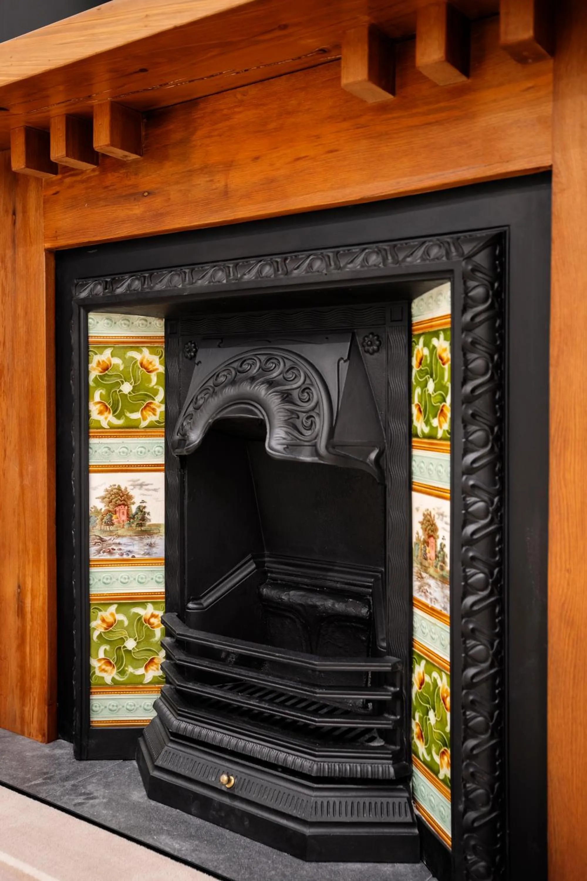 fireplace in The Clements Hotel