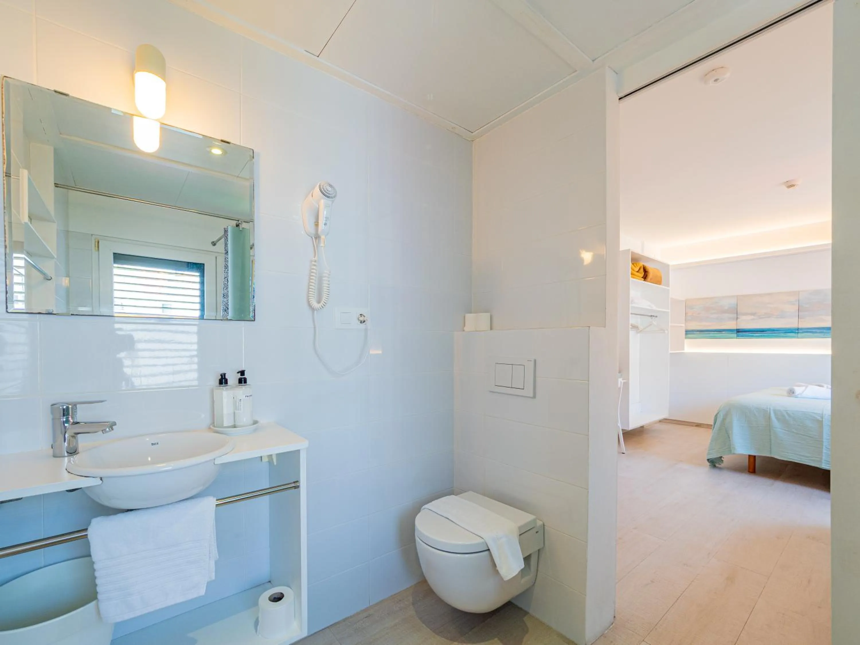 Toilet, Bed in Hostal Marina Cadaqués