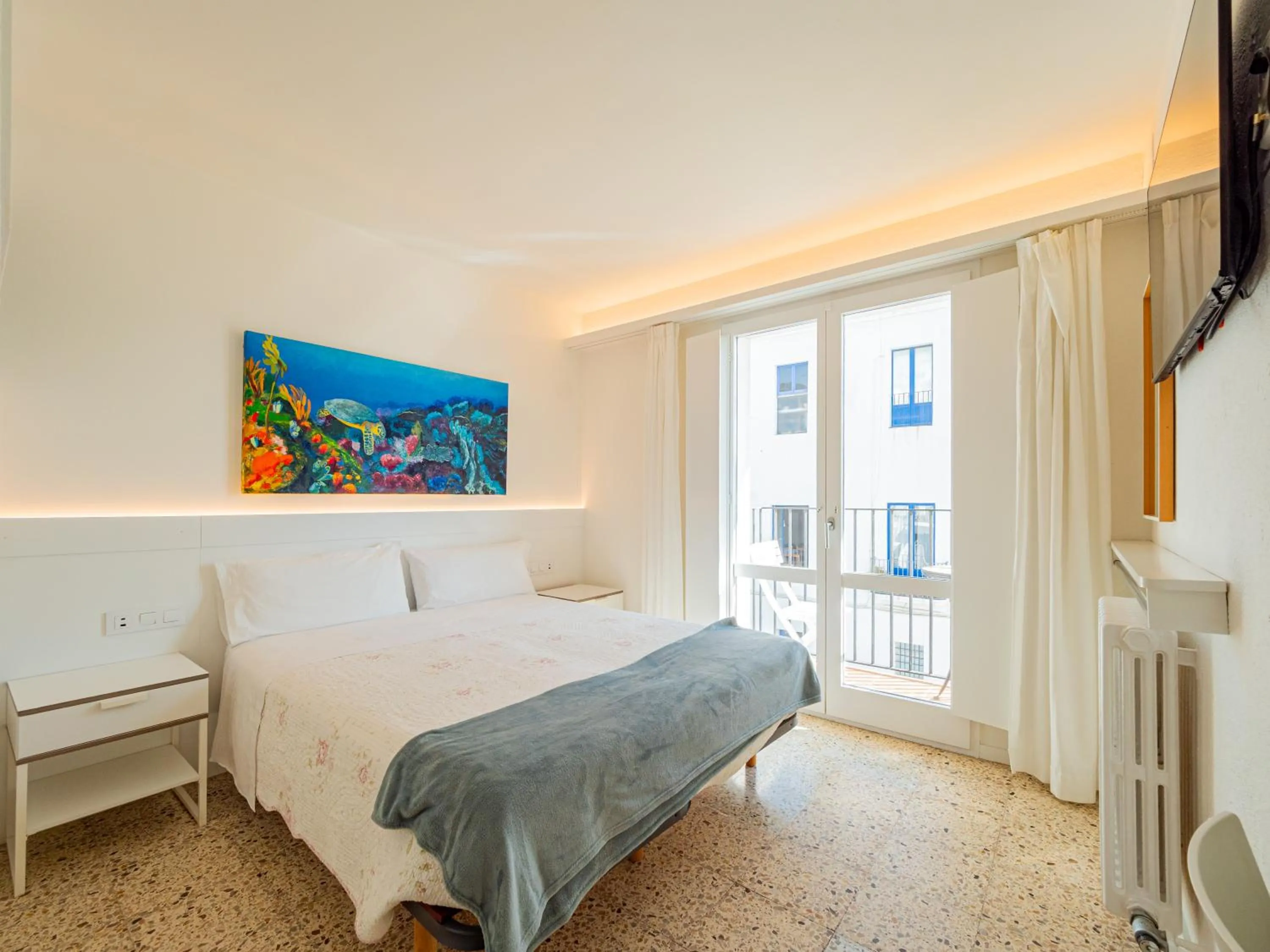 Bed in Hostal Marina Cadaqués