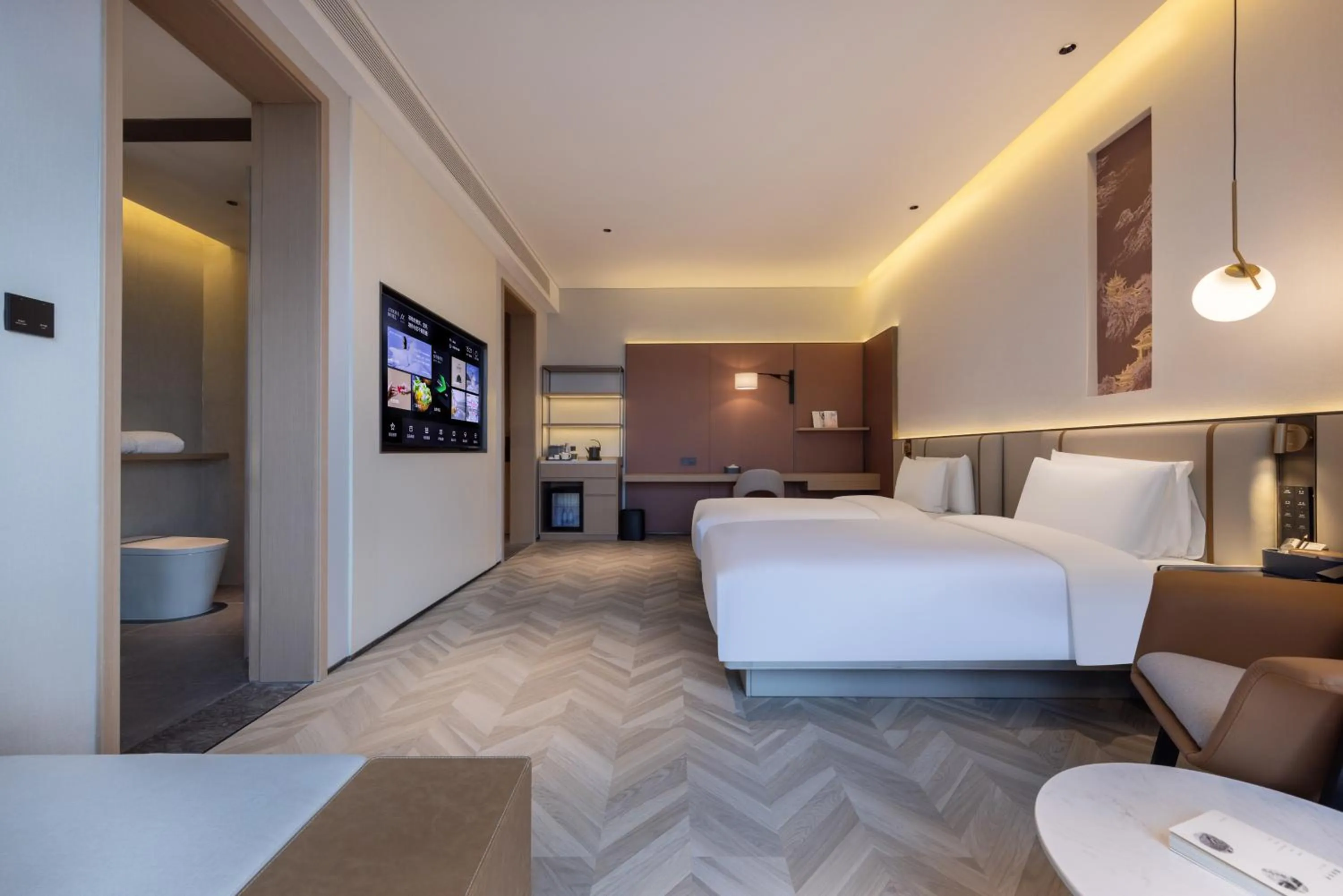 Bed in Atour S Hotel Wuhan Garden Expo