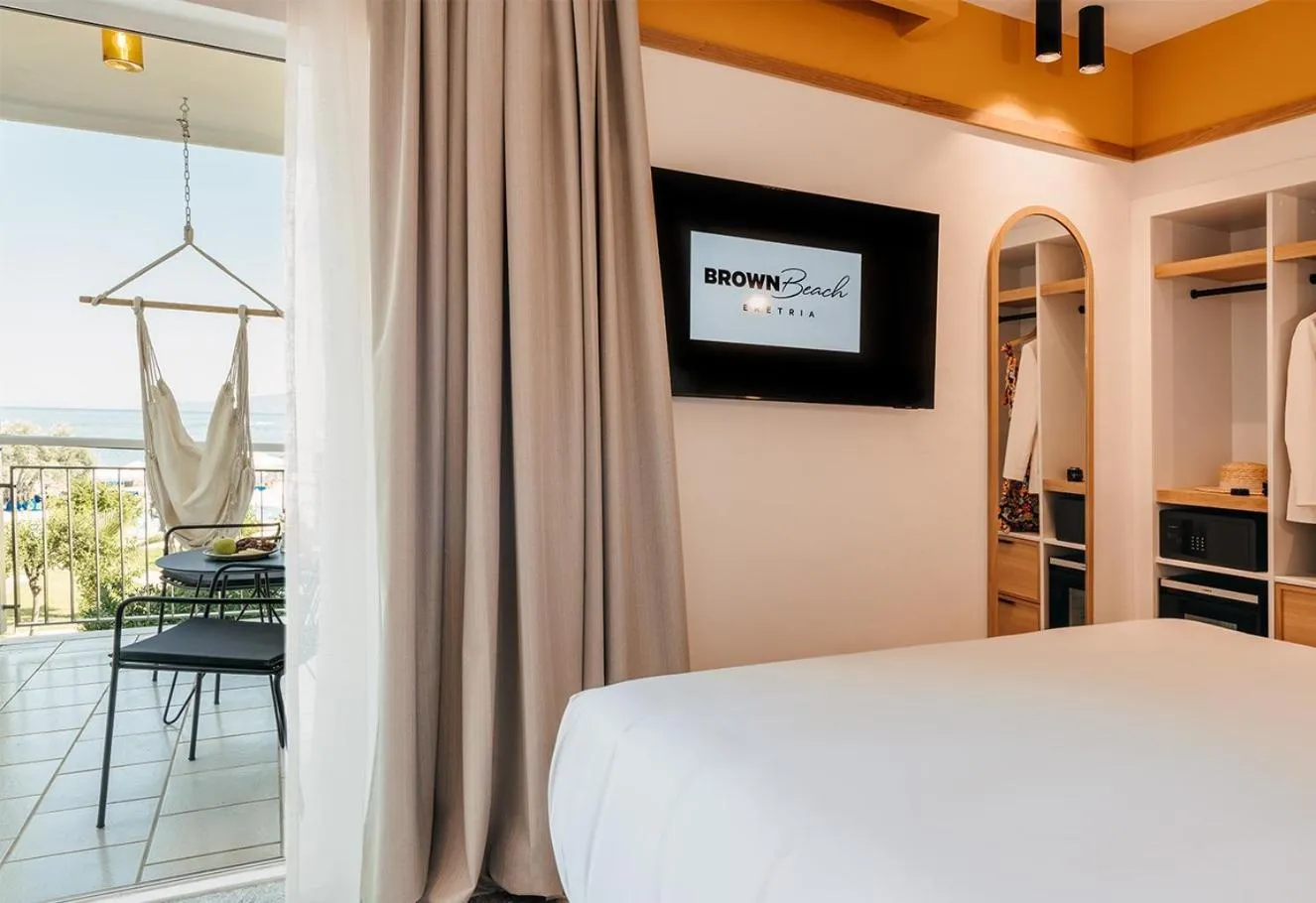 Bedroom, Bed in Brown Beach Evia Island, All Inclusive in Eretria, a member of Brown Hotels
