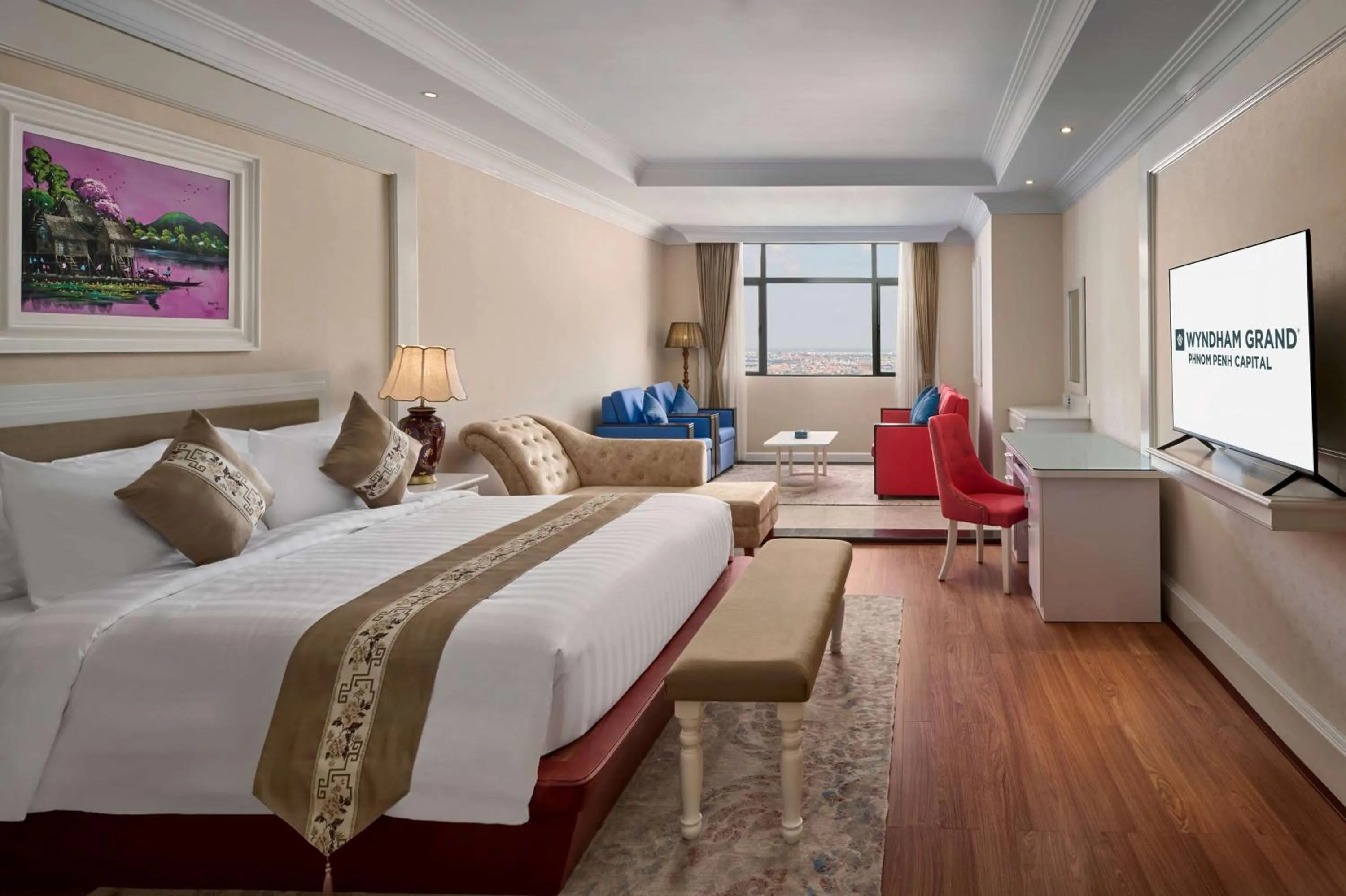 Photo of the whole room, Bed in Wyndham Grand Phnom Penh Capital