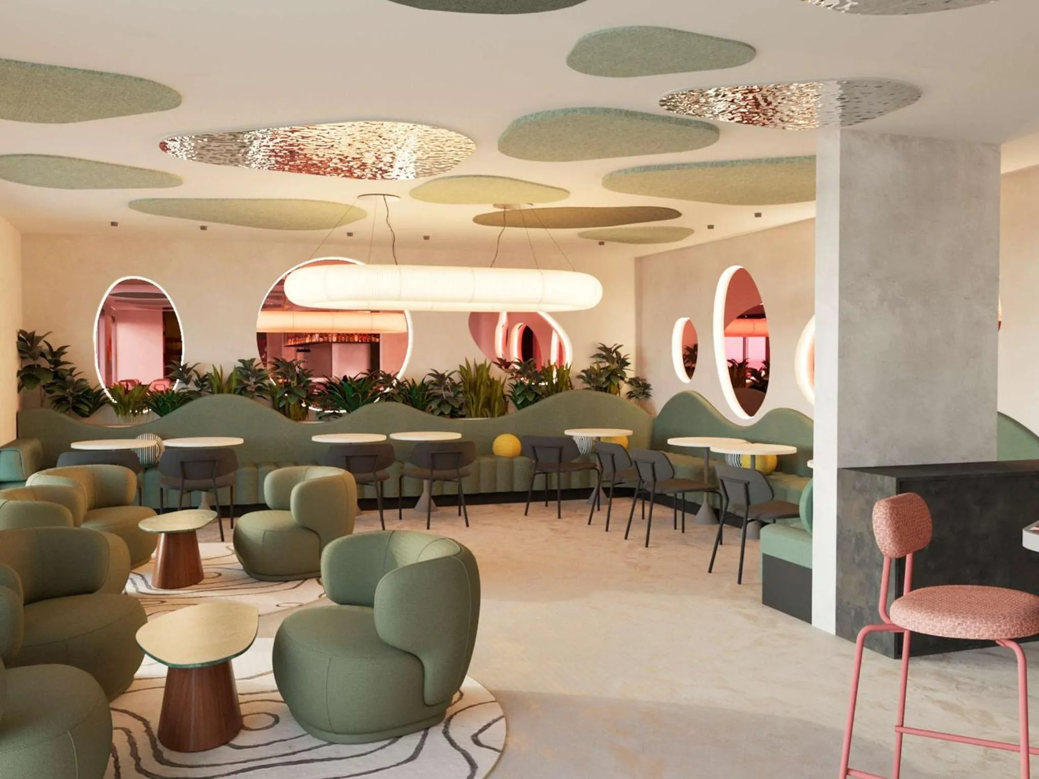 Seating area in Ibis Styles Madrid Airport Valdebebas