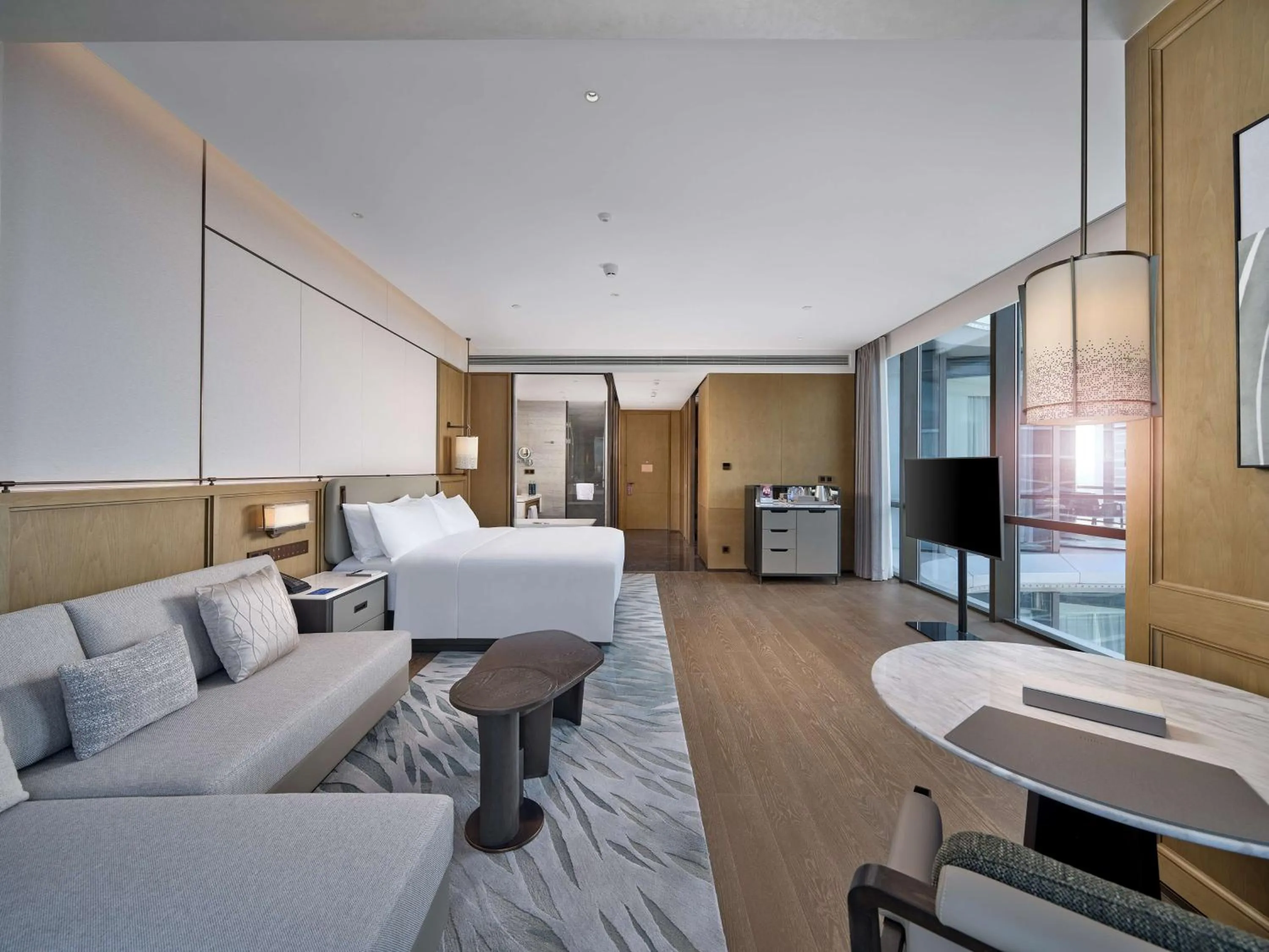 Living room, Bed in Hilton Jiashan