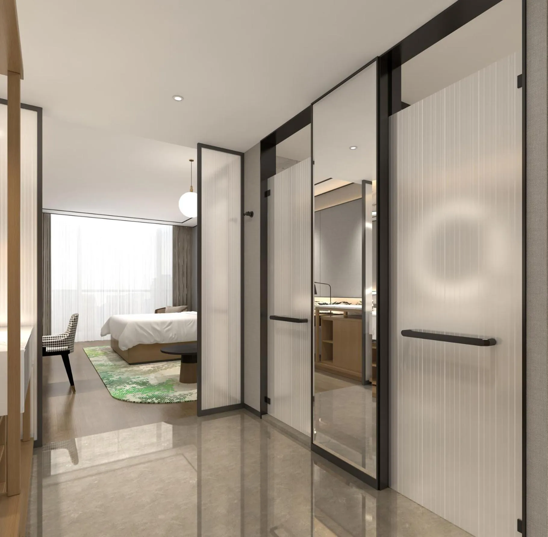 Bathroom, Bed in Hilton Garden Inn Suzhou Kunshan