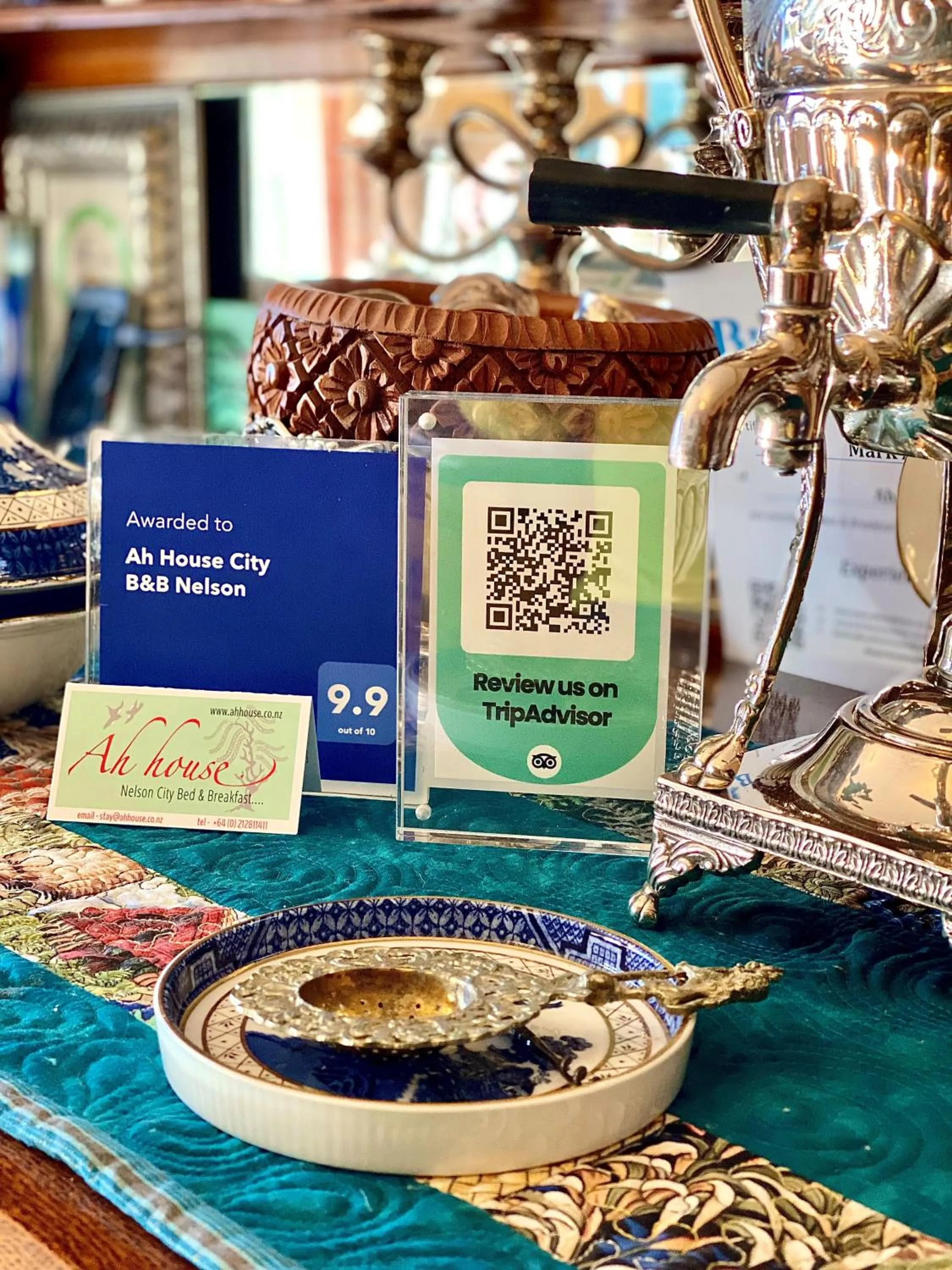 Certificate/Award in Ah House City B&B Nelson