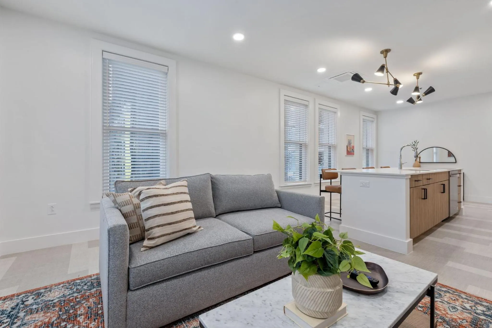 Living room in The Continental, powered by Placemakr - Downtown - Market Square