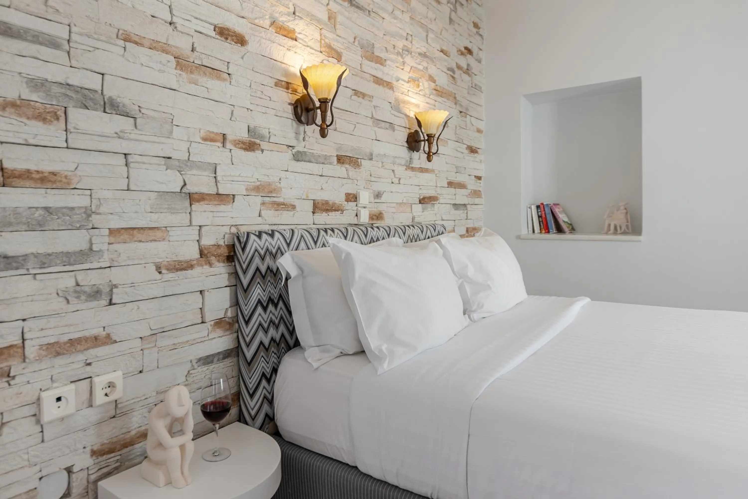 Bed in Galaxy Hotel Naxos