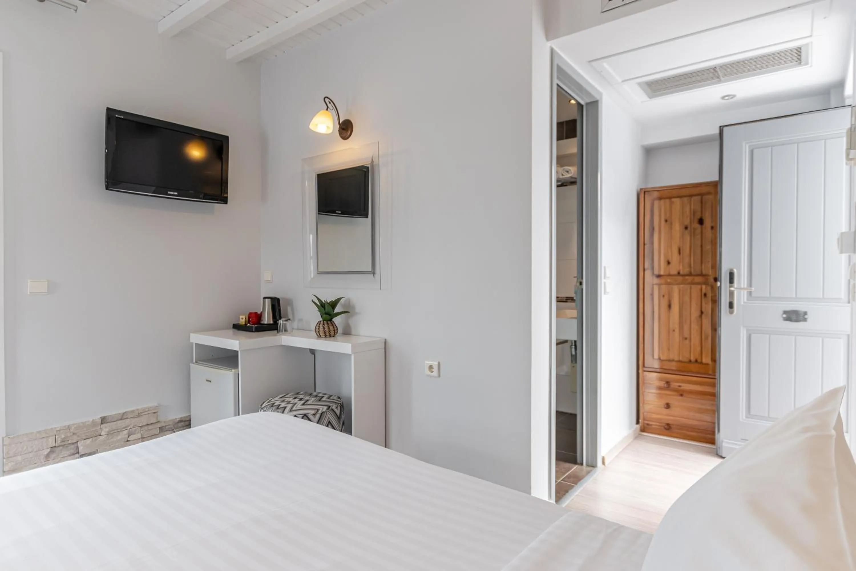 Bed in Galaxy Hotel Naxos