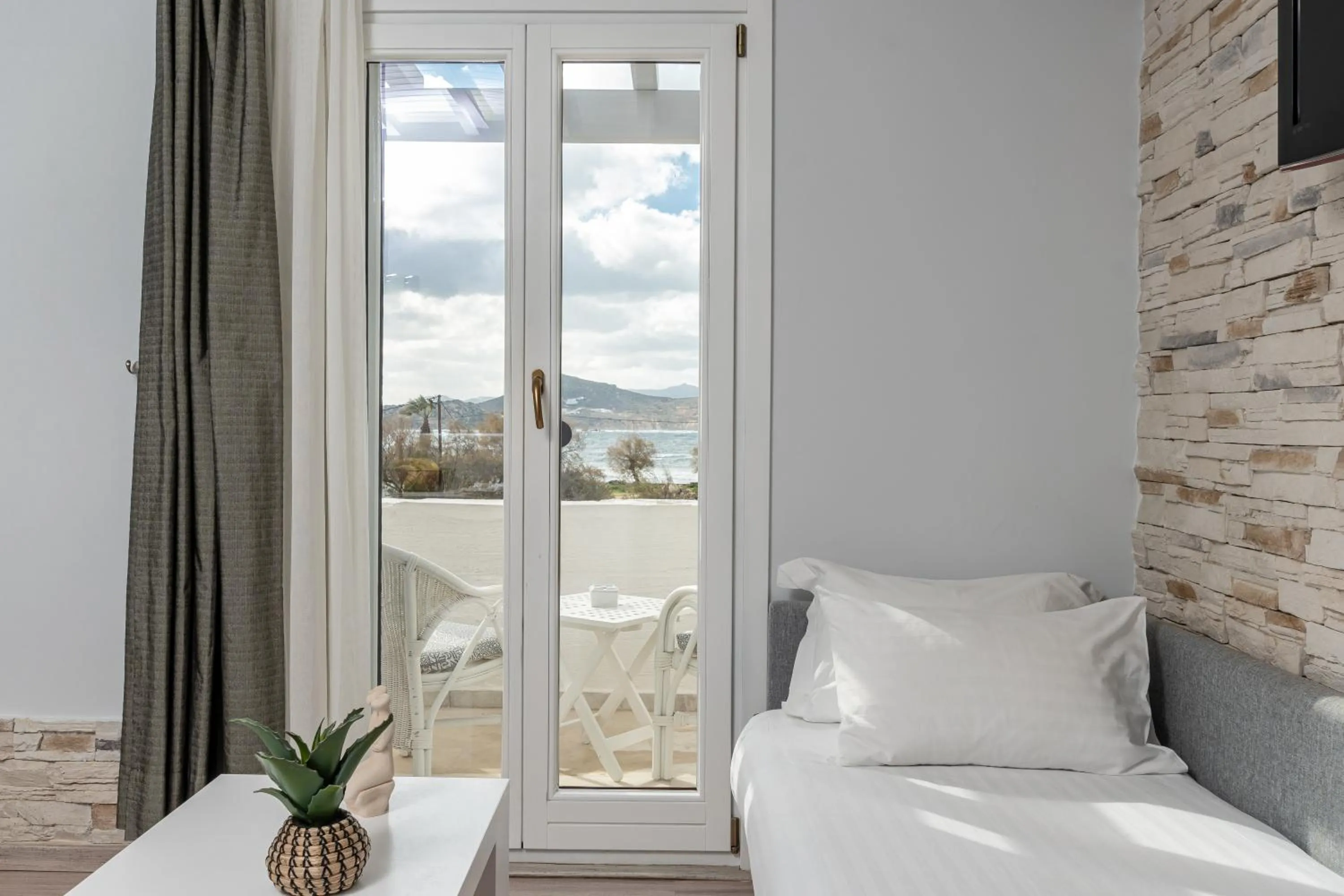 Bed in Galaxy Hotel Naxos