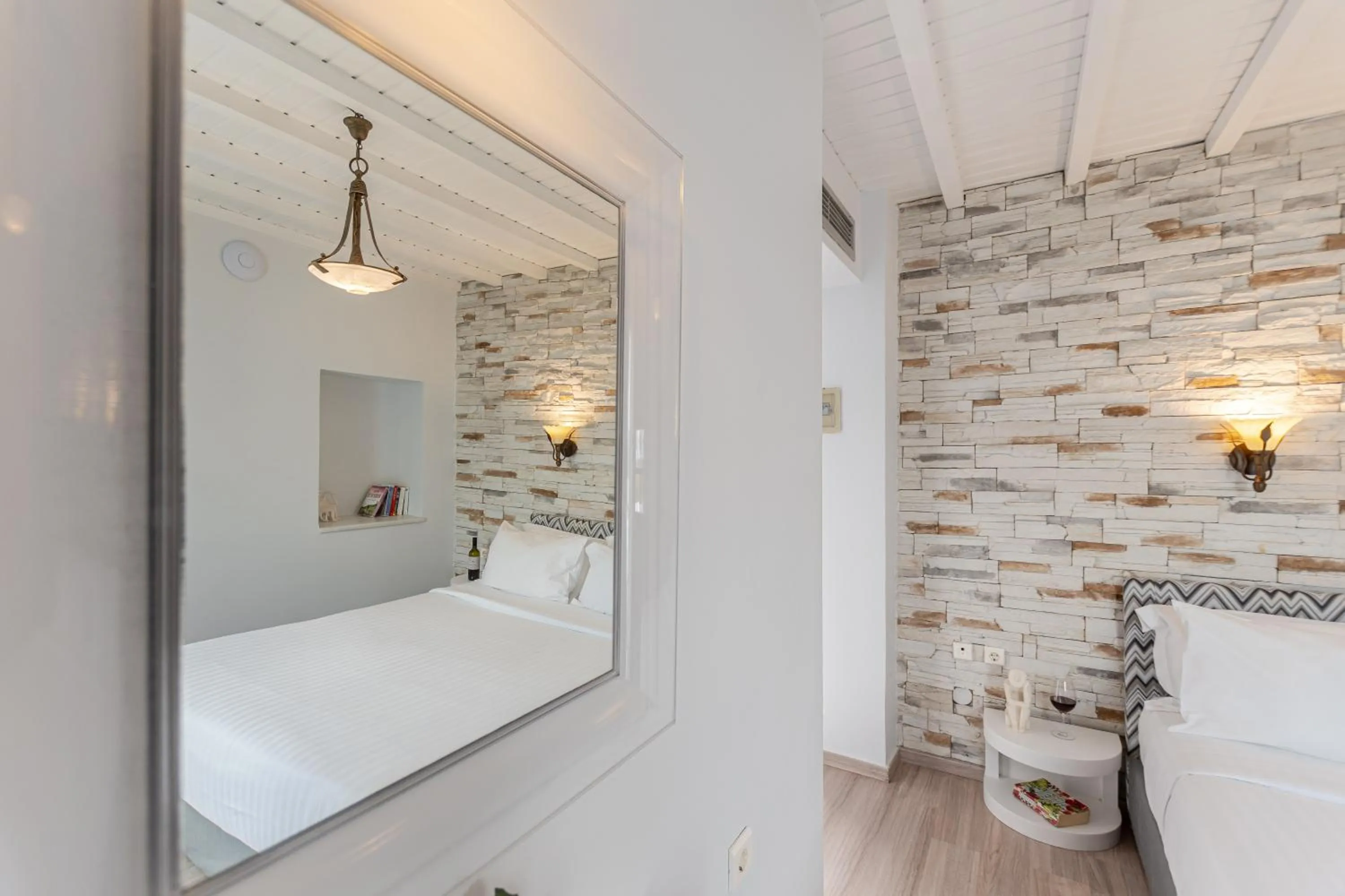 Bed in Galaxy Hotel Naxos