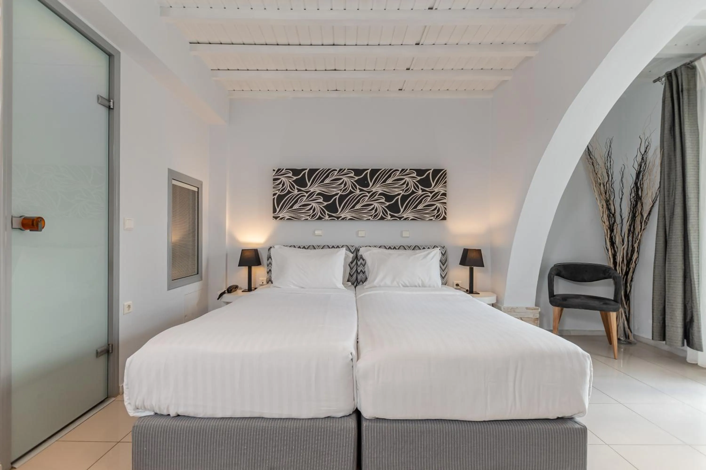 Bed in Galaxy Hotel Naxos