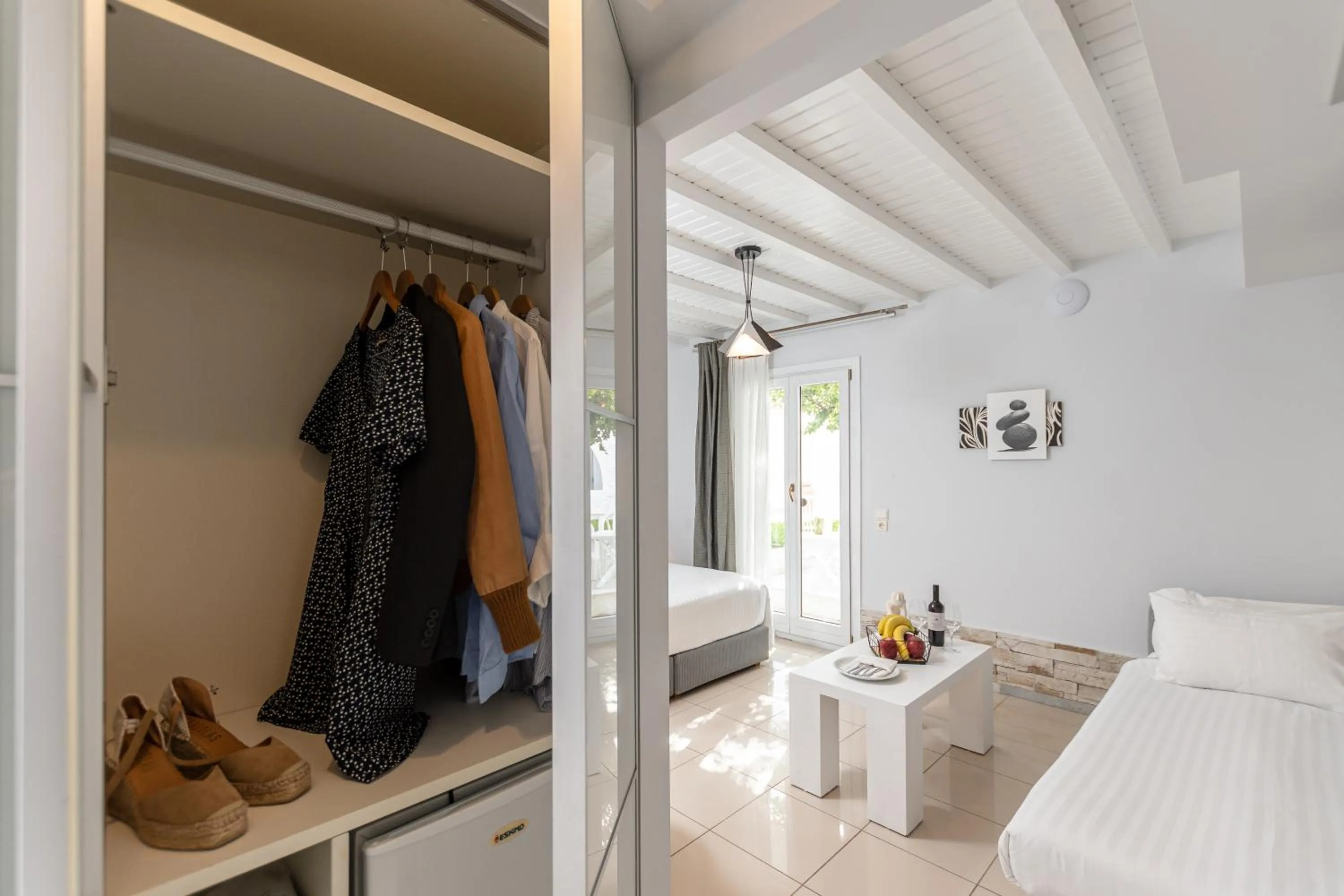 Bed in Galaxy Hotel Naxos