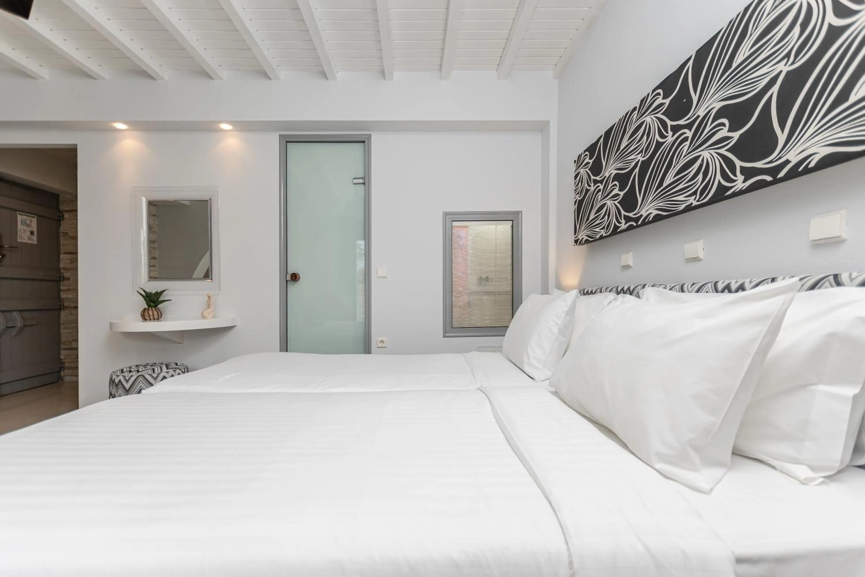 Bed in Galaxy Hotel Naxos