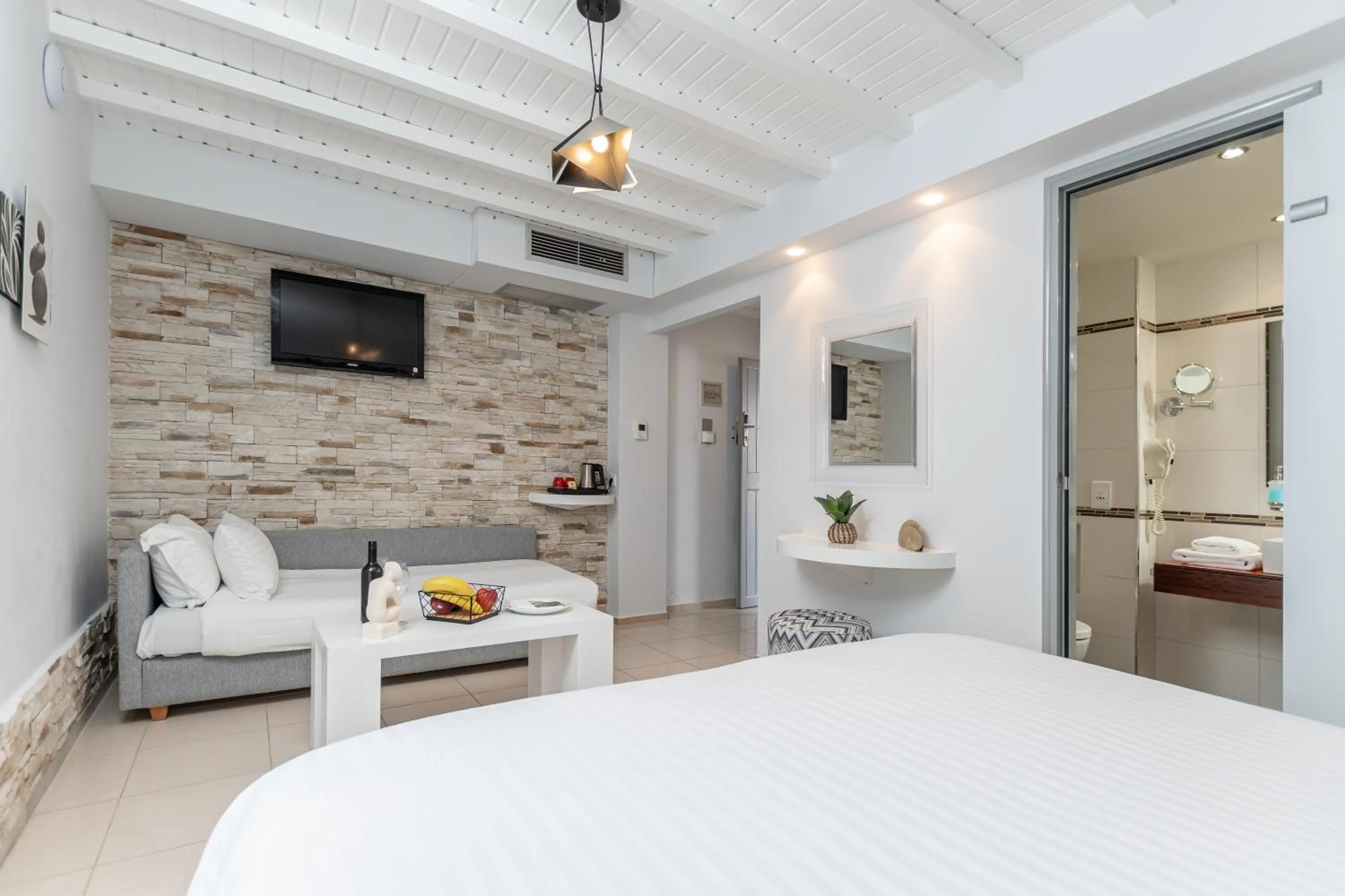 Bed in Galaxy Hotel Naxos