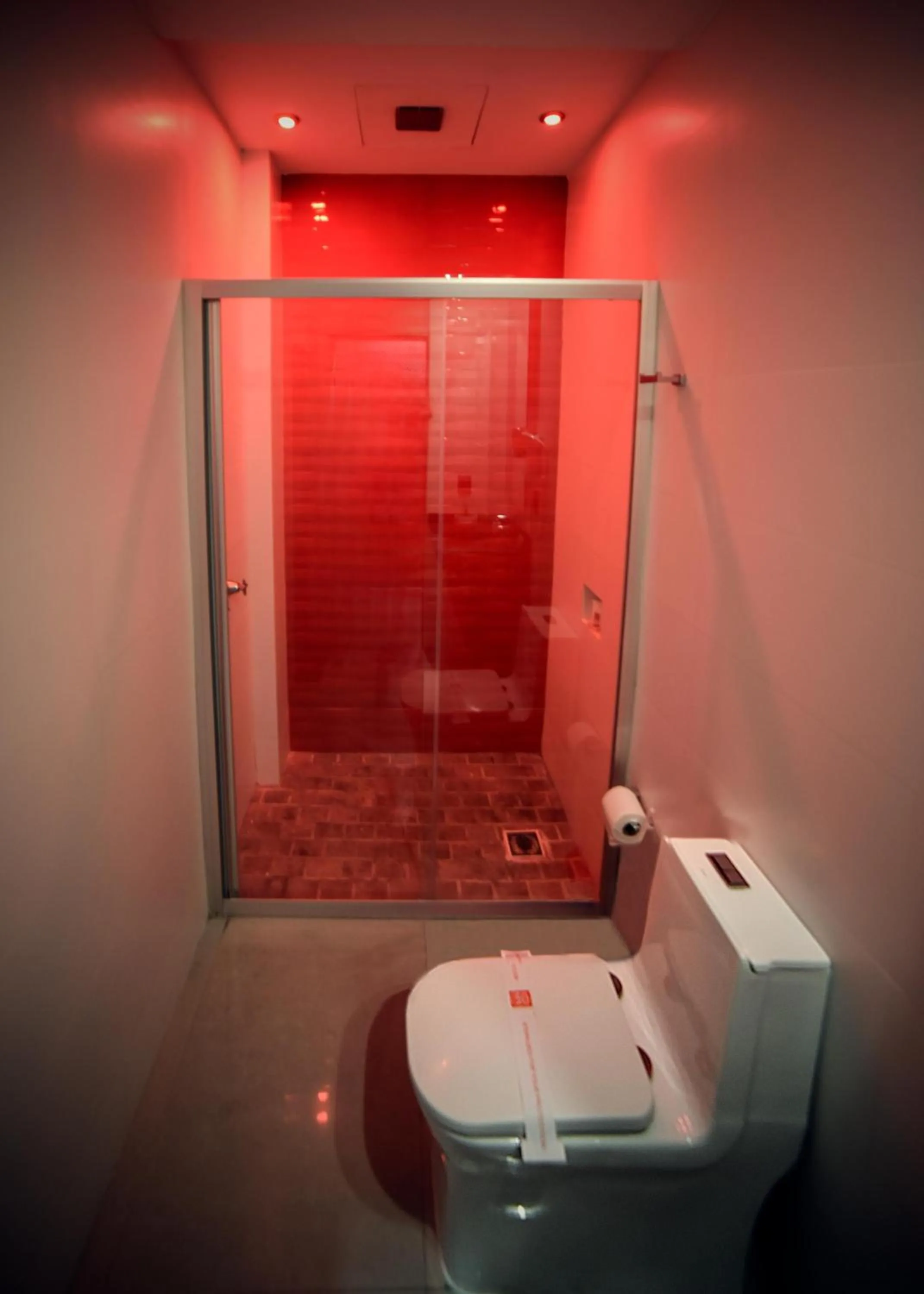 Toilet in Six Hotel Guadalajara Expiatorio