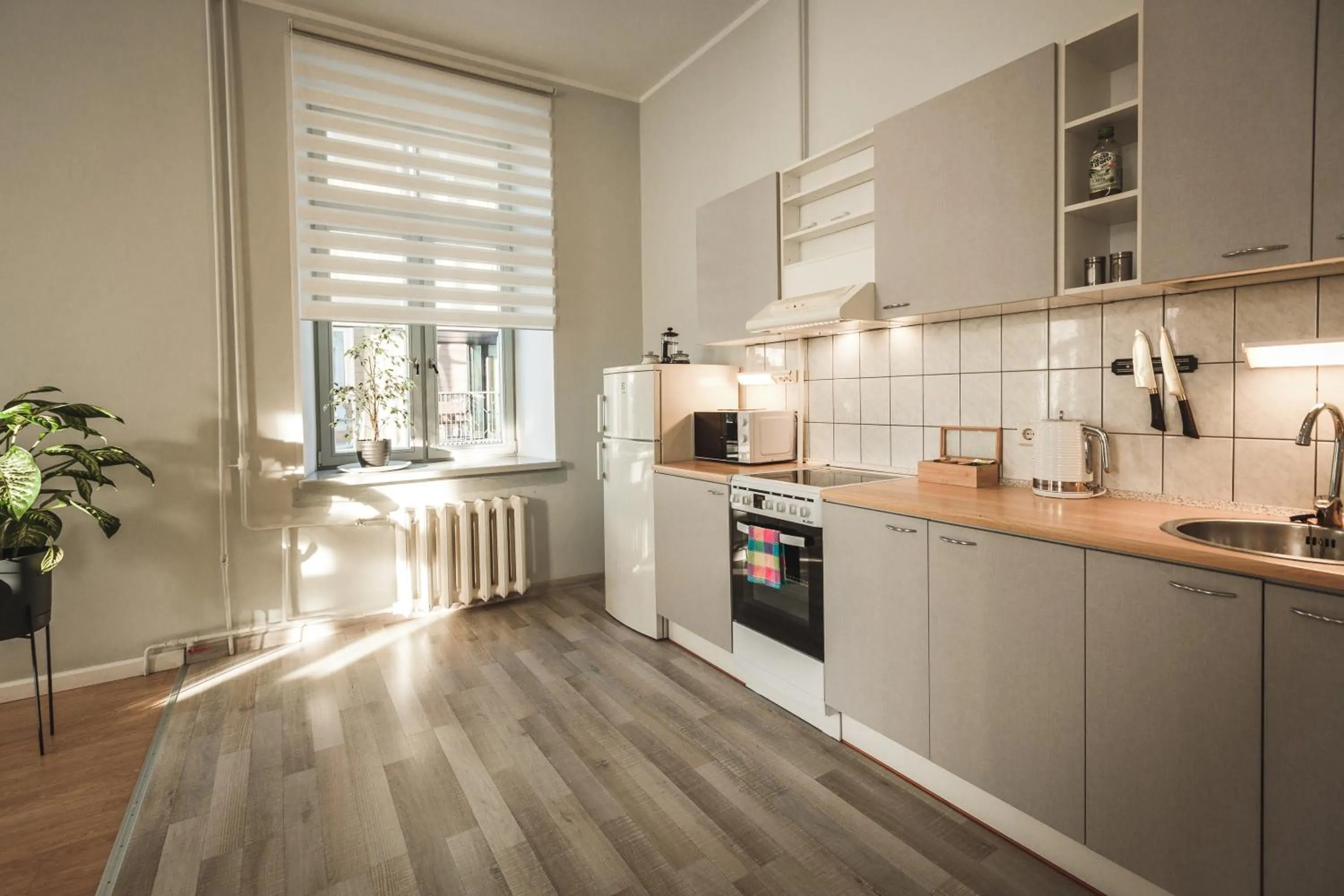 kitchen in Bearsleys Downtown Apartments