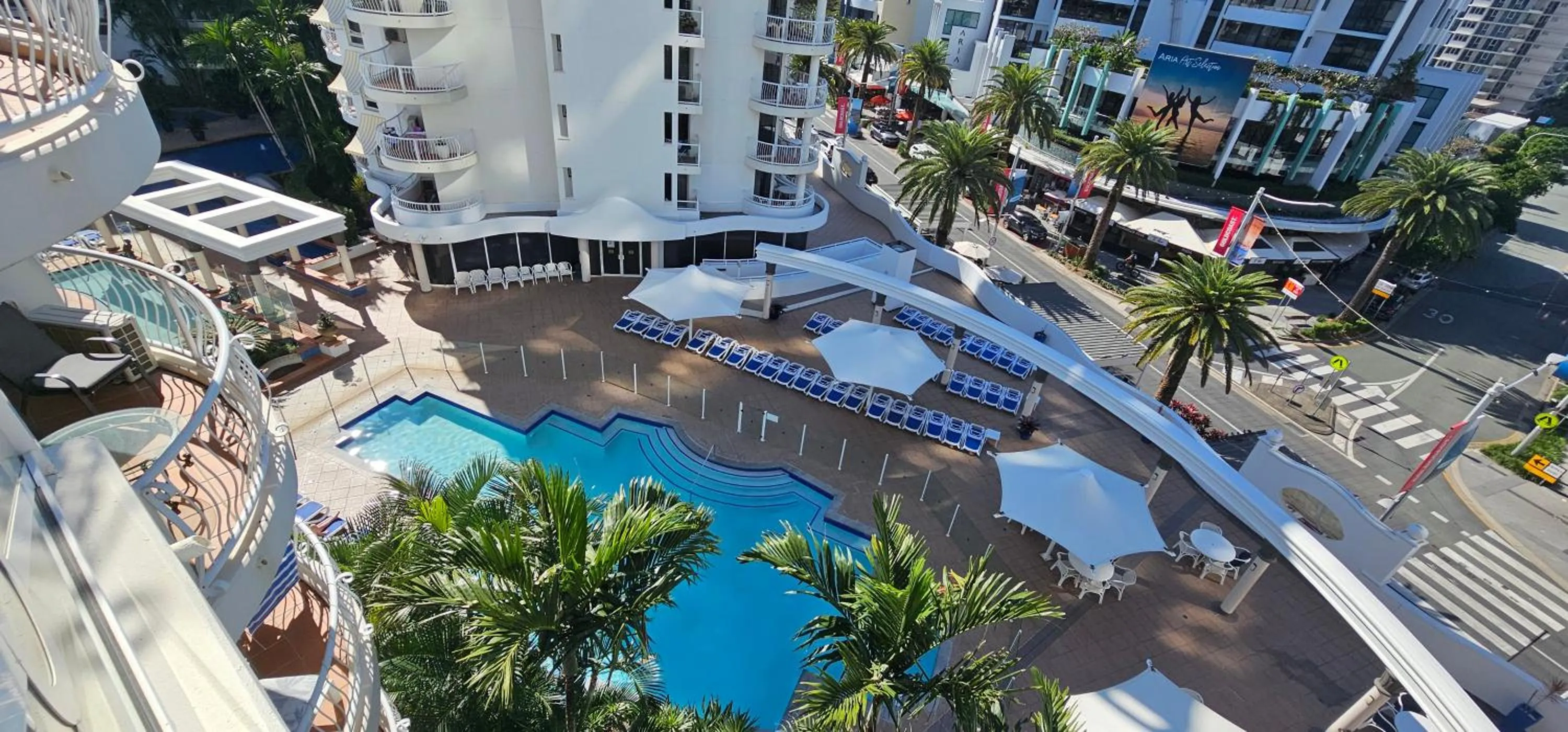 Pool view in Broadbeach Holiday Apartments