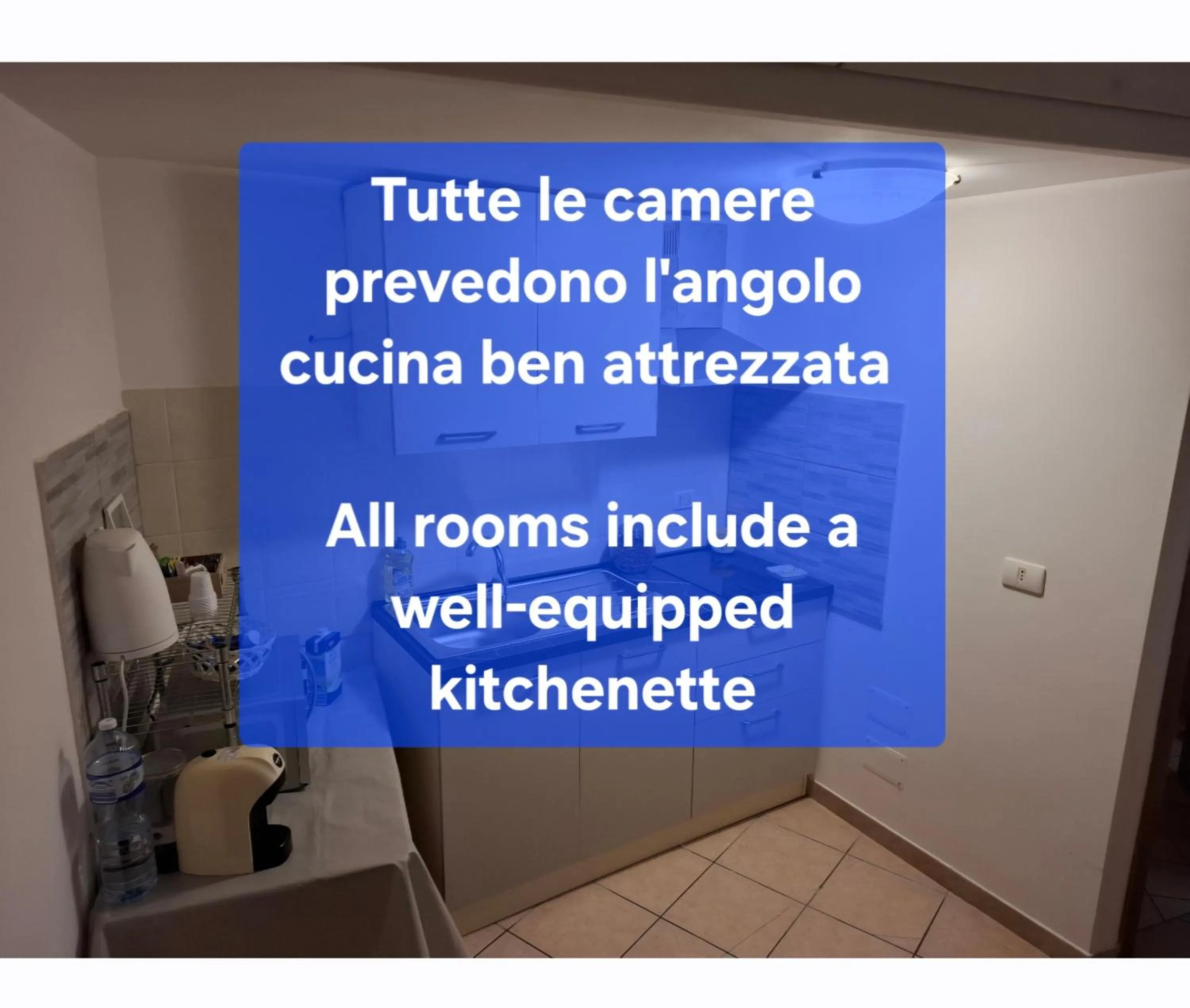 kitchen in Le Lumìe "Bed, Breakfast end Kitchen in the Room"