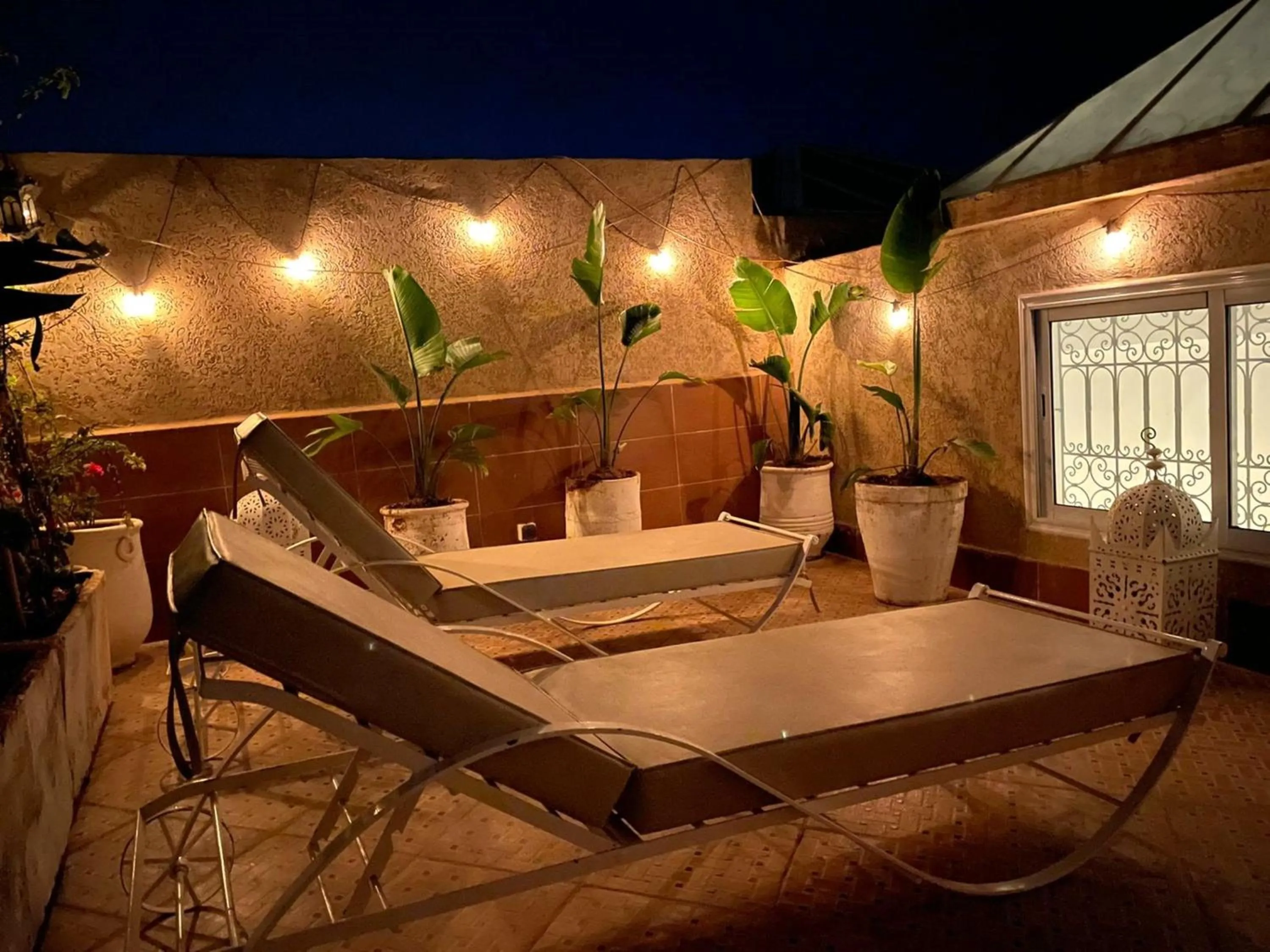 Balcony/Terrace in Riad with 3 Swimming Pools