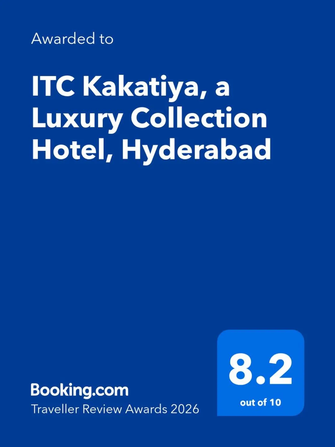 Certificate/Award in ITC Kakatiya, a Luxury Collection Hotel, Hyderabad