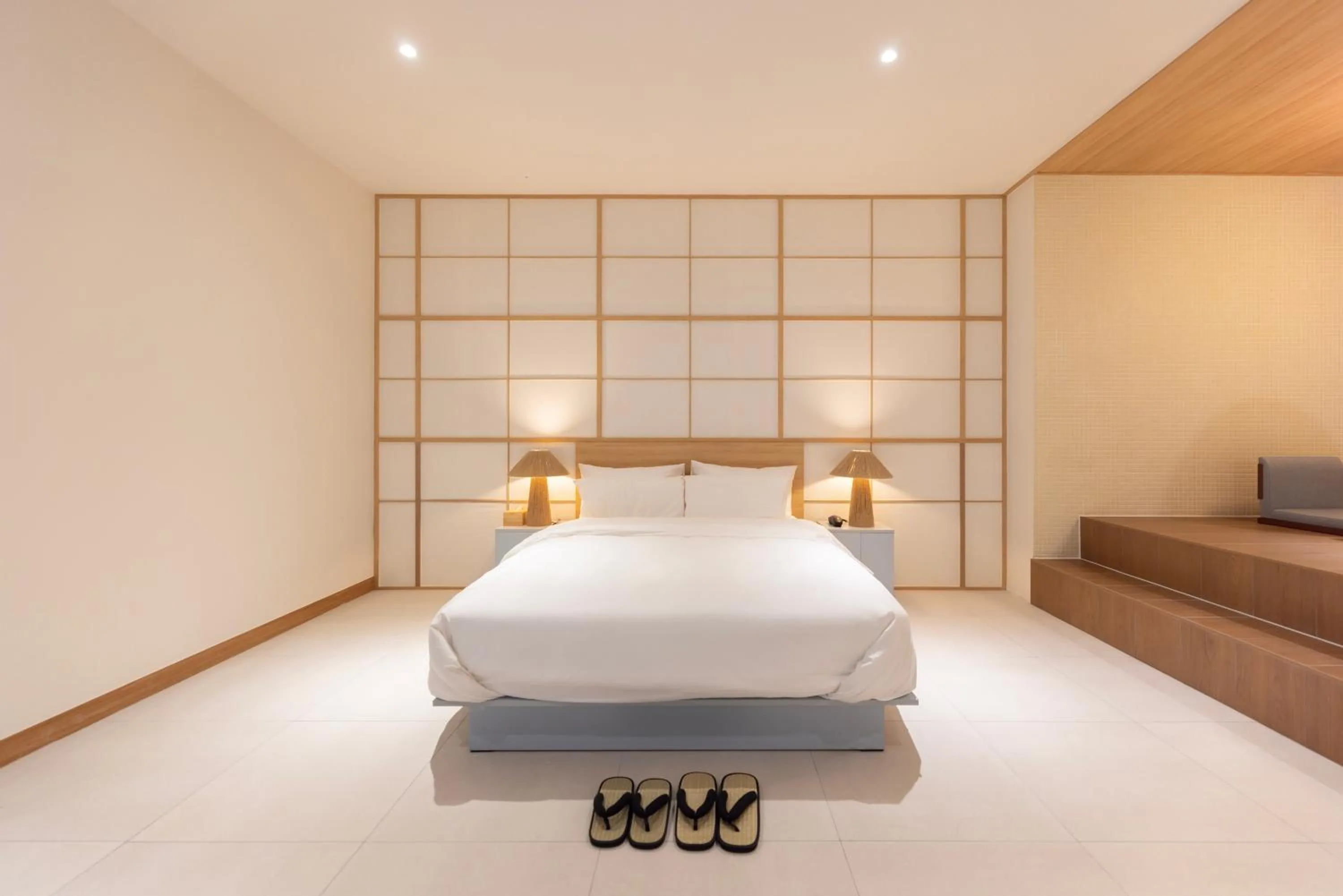 Bed in Aank Ryokan x Aank Air Cheongju