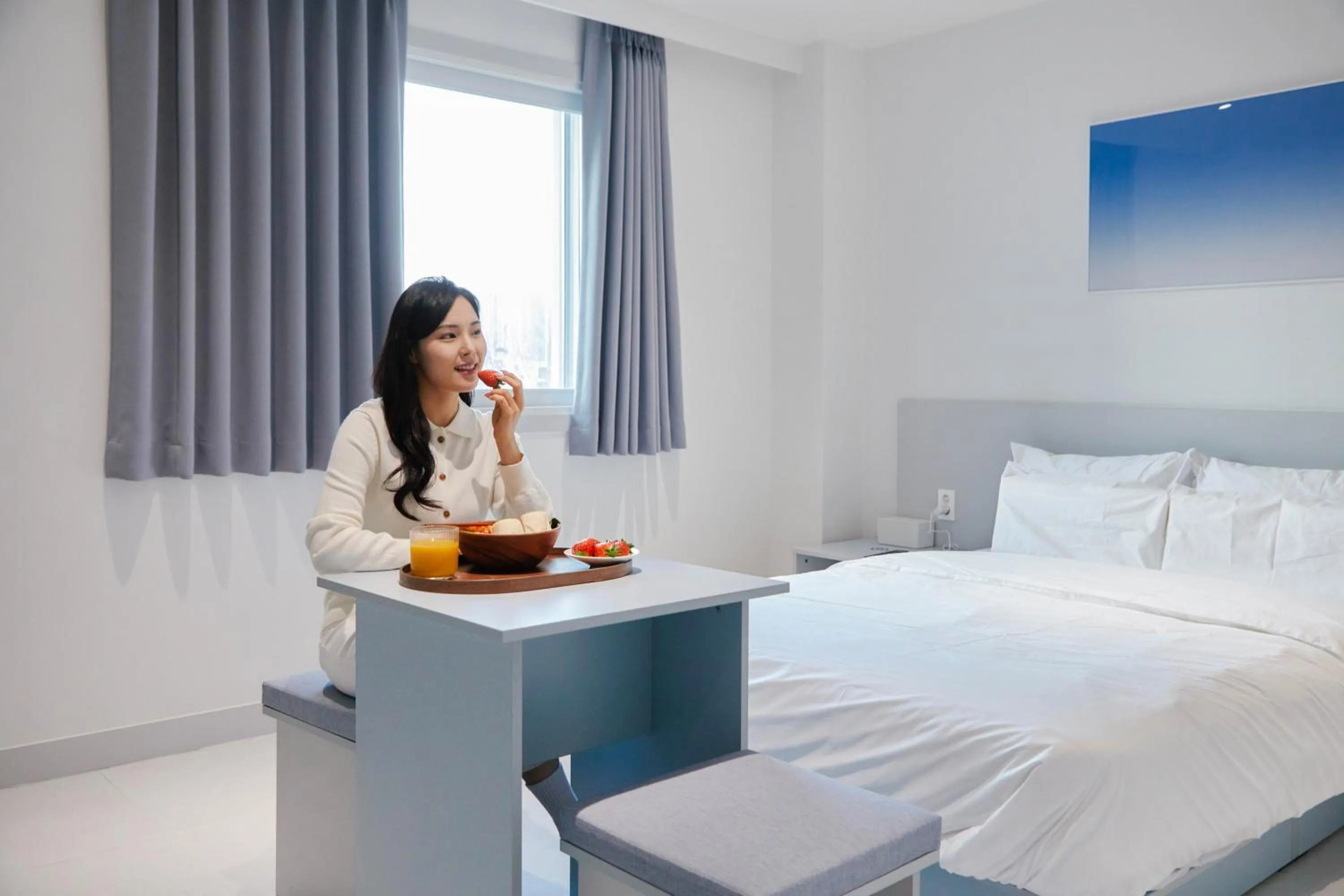 Bed in Aank Ryokan x Aank Air Cheongju