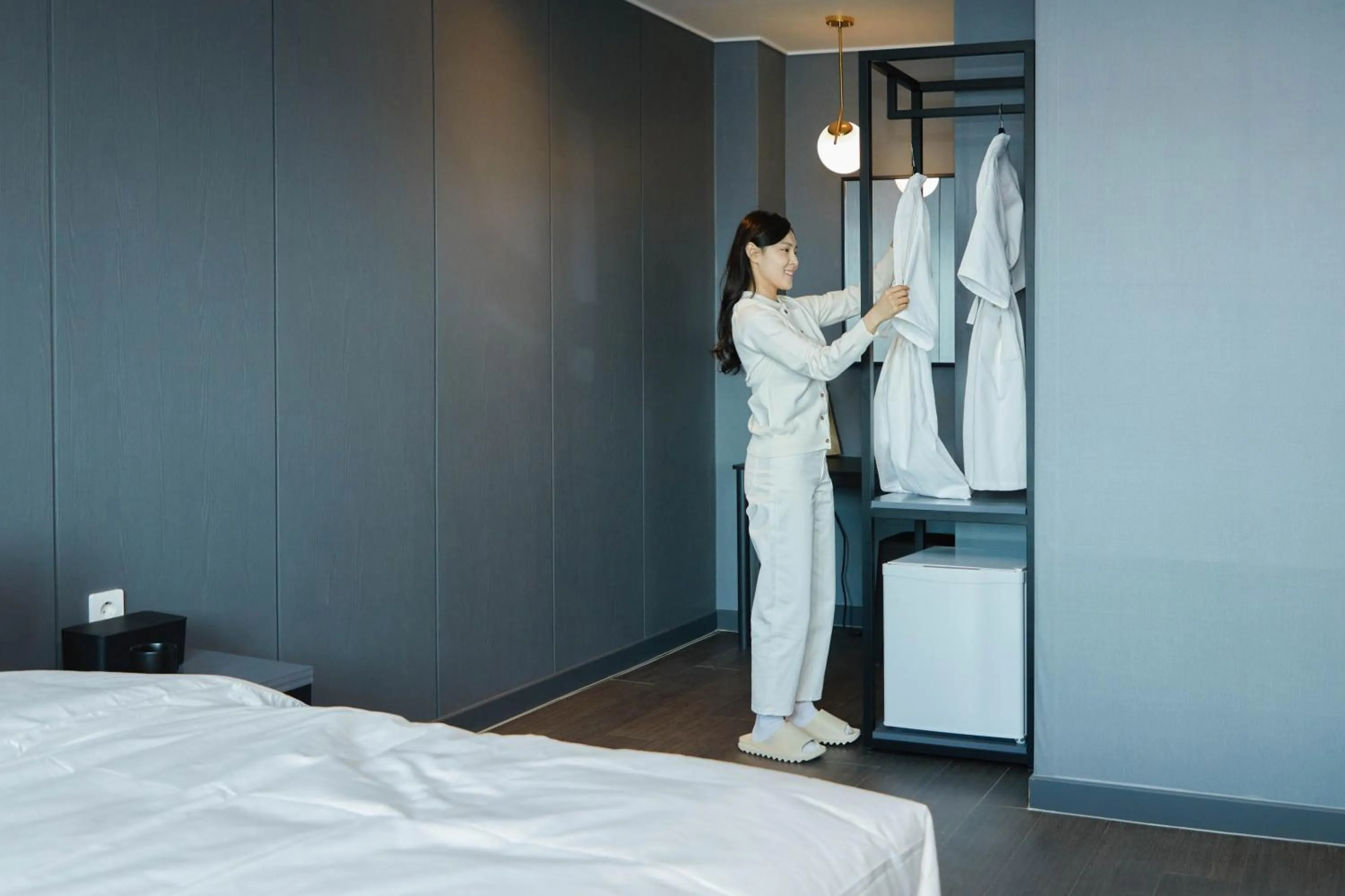 Bed in Aank Ryokan x Aank Air Cheongju