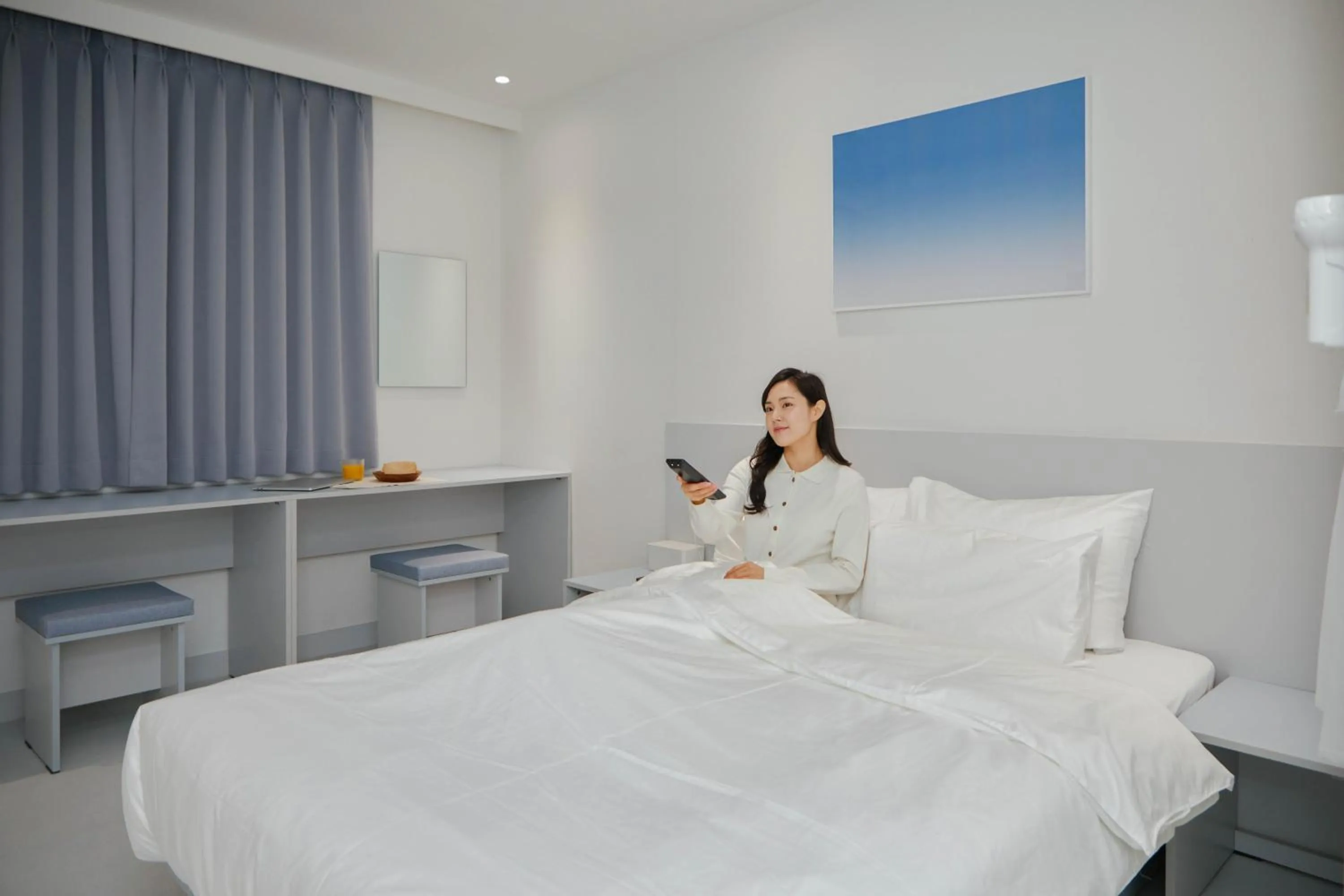 Bed in Aank Ryokan x Aank Air Cheongju