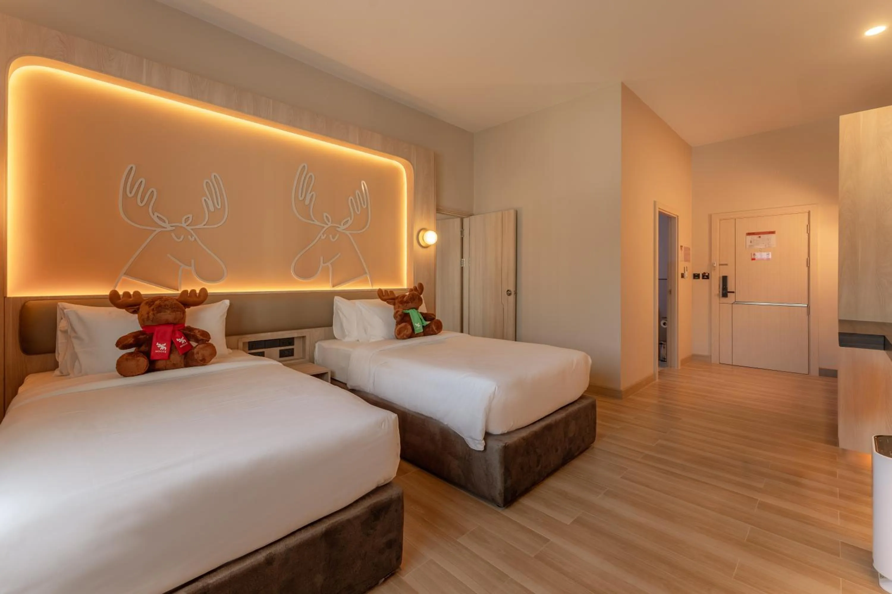 Bed in Moose EASY Hotel