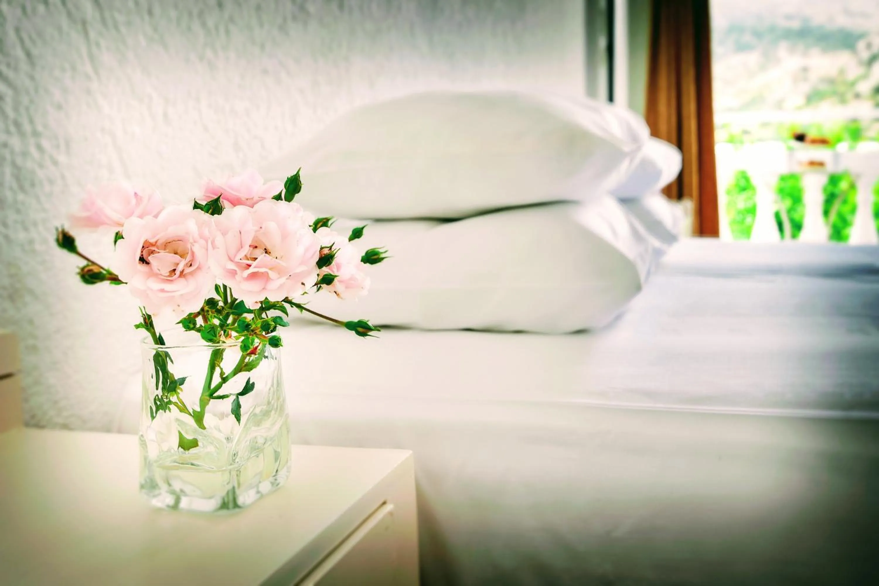 Decorative detail, Bed in Ibiscus Hotel Malia