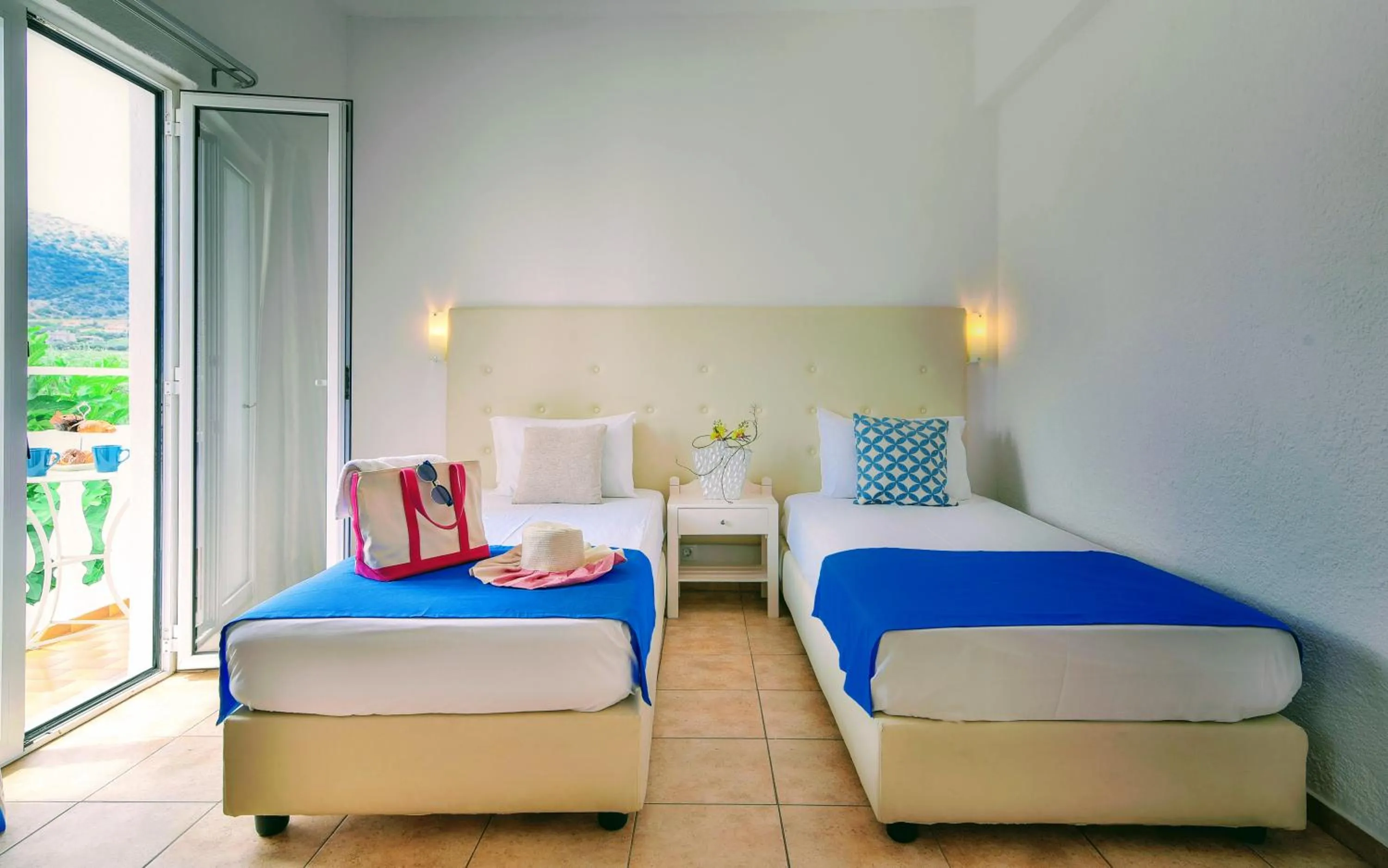 Bedroom, Bed in Ibiscus Hotel Malia